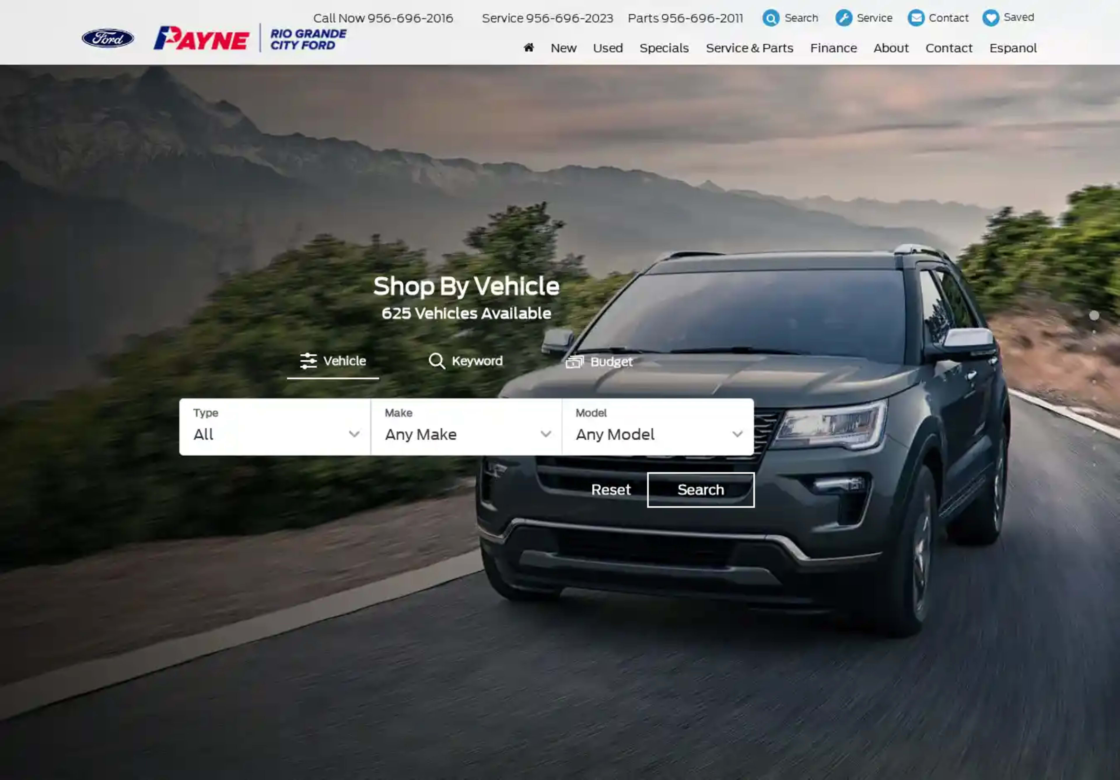 Screenshot of Payne Rio Grande City Ford