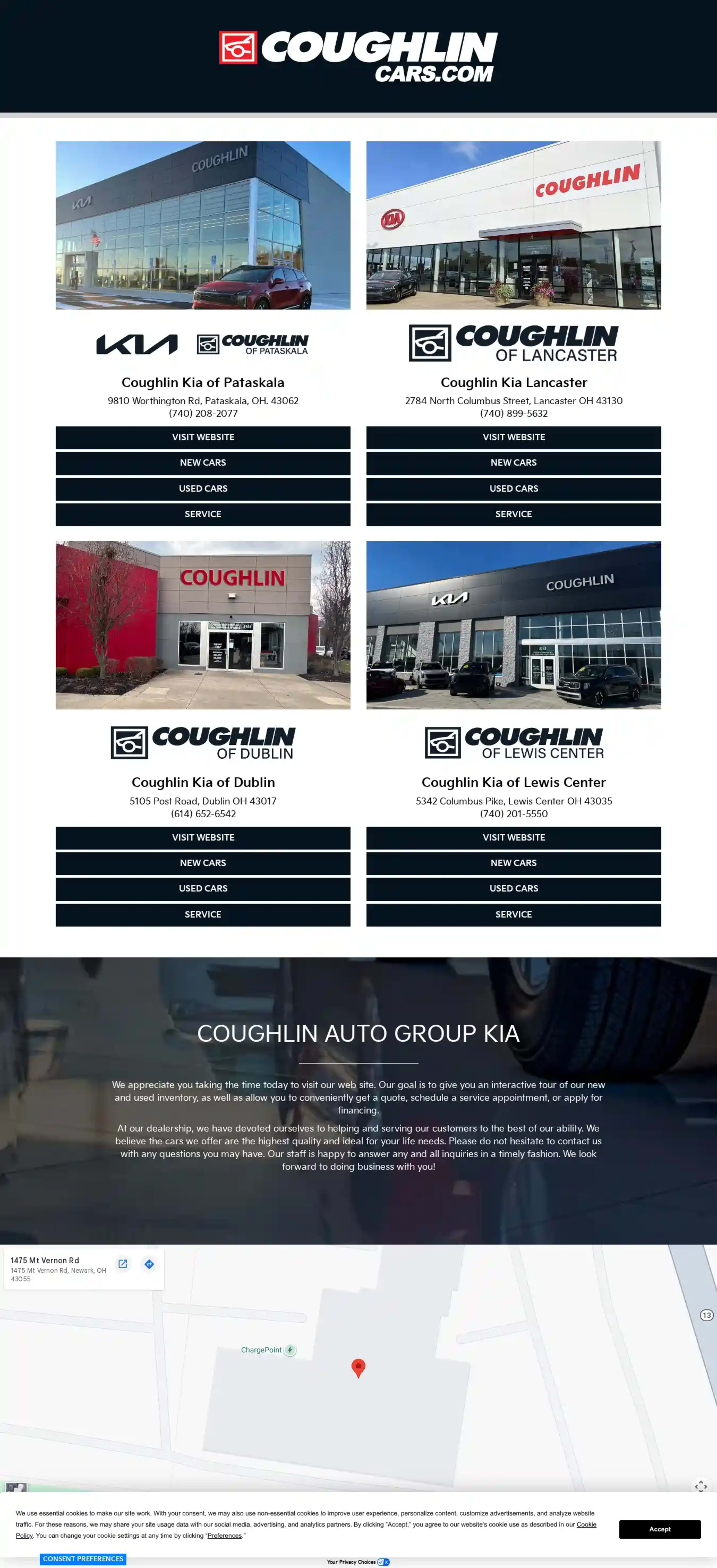 Screenshot of Coughlin Kia