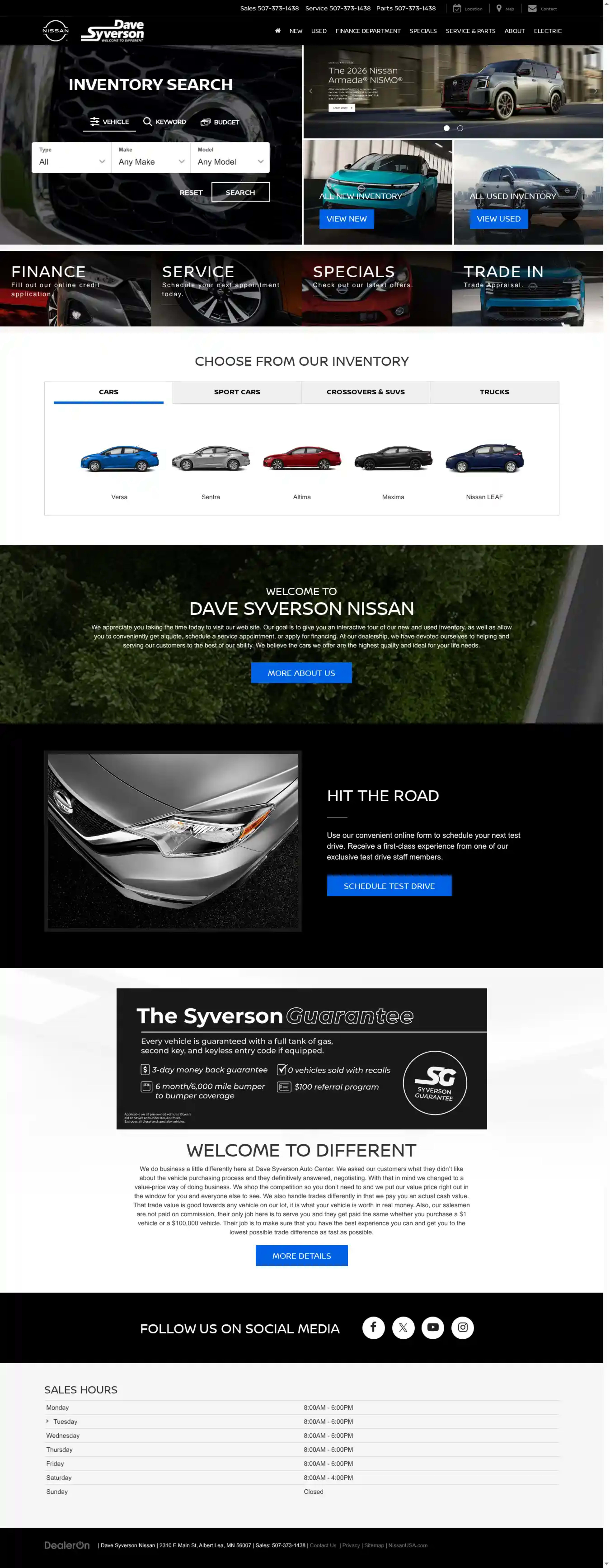 Screenshot of DAVE SYVERSON NISSAN