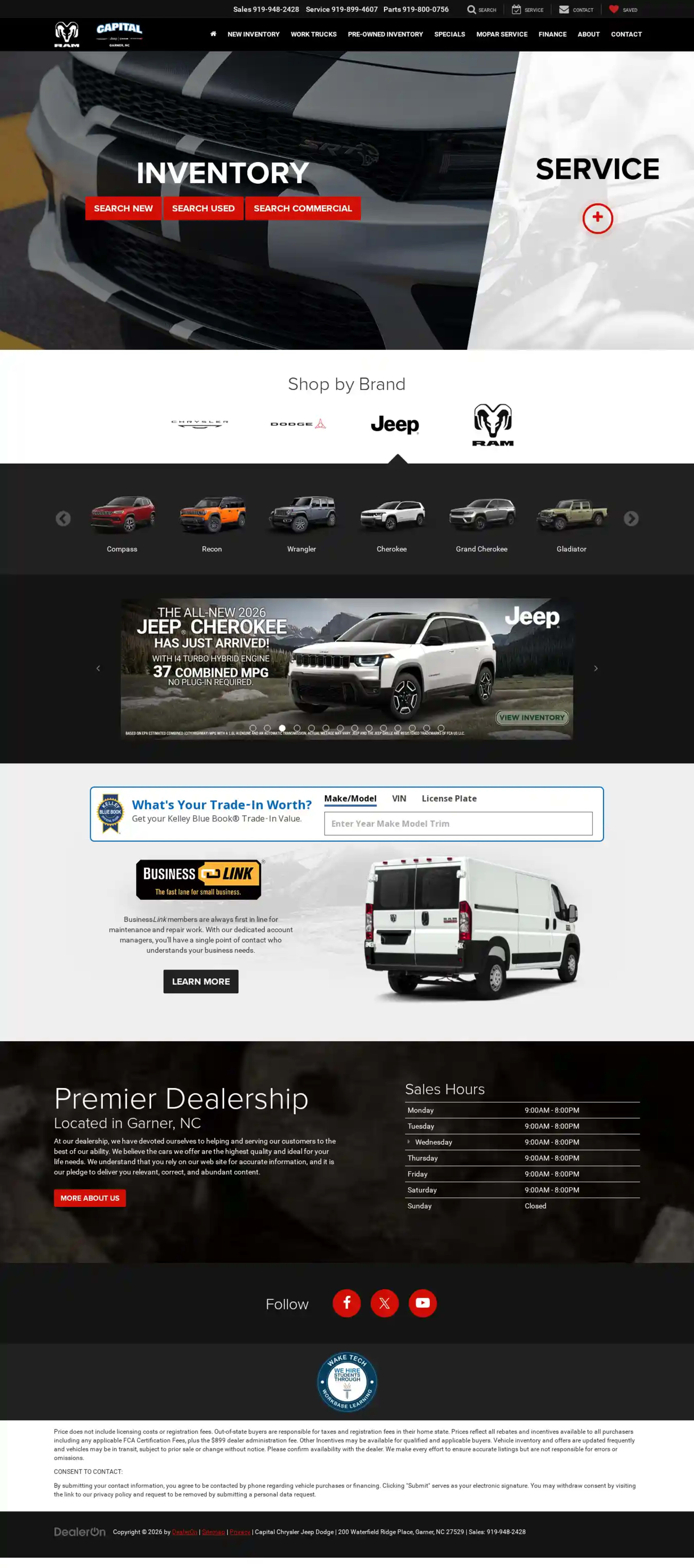 Screenshot of Capital Chrysler Jeep Dodge