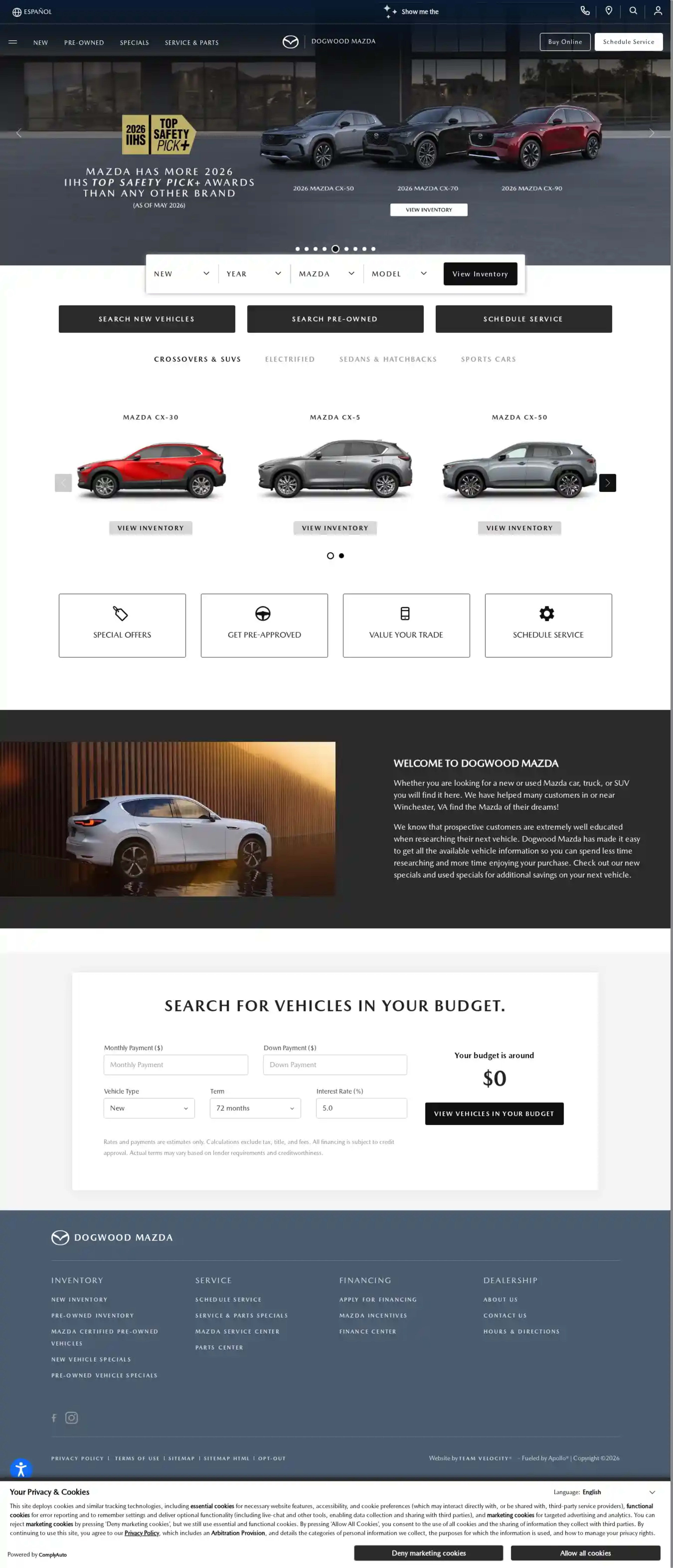 Screenshot of Dogwood Mazda