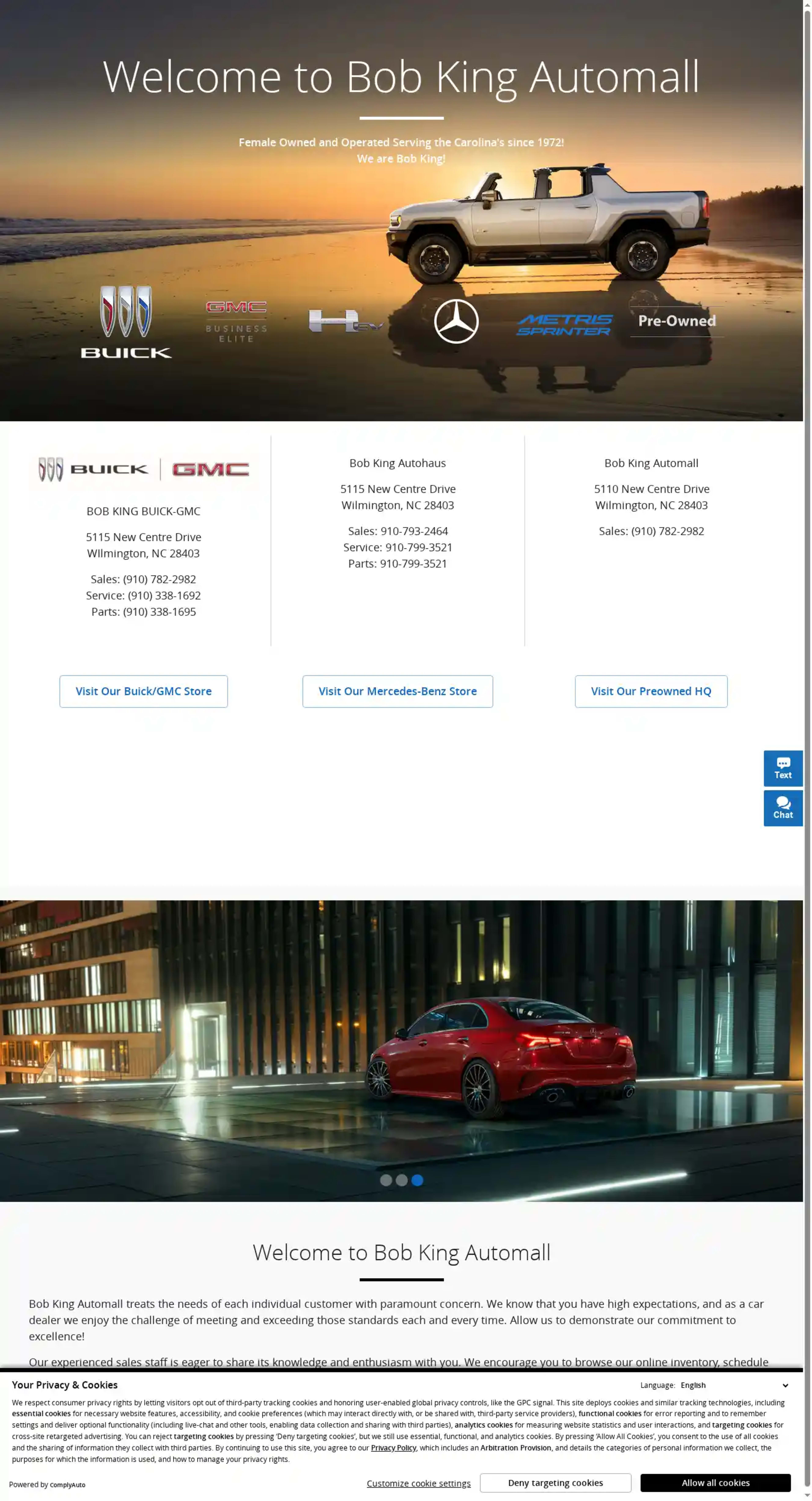 Screenshot of Bob King Volkswagen