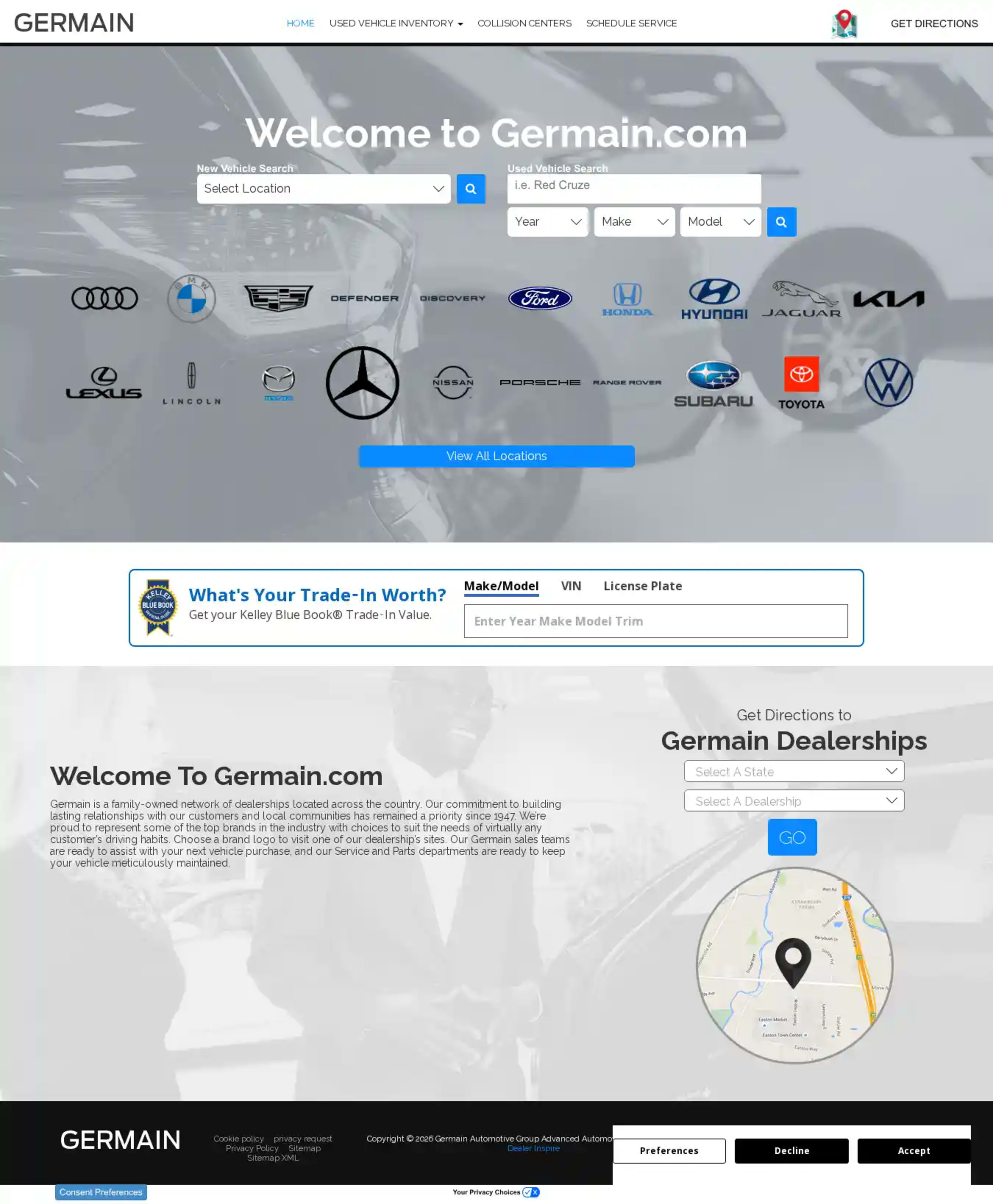Screenshot of Germain Automotive Group