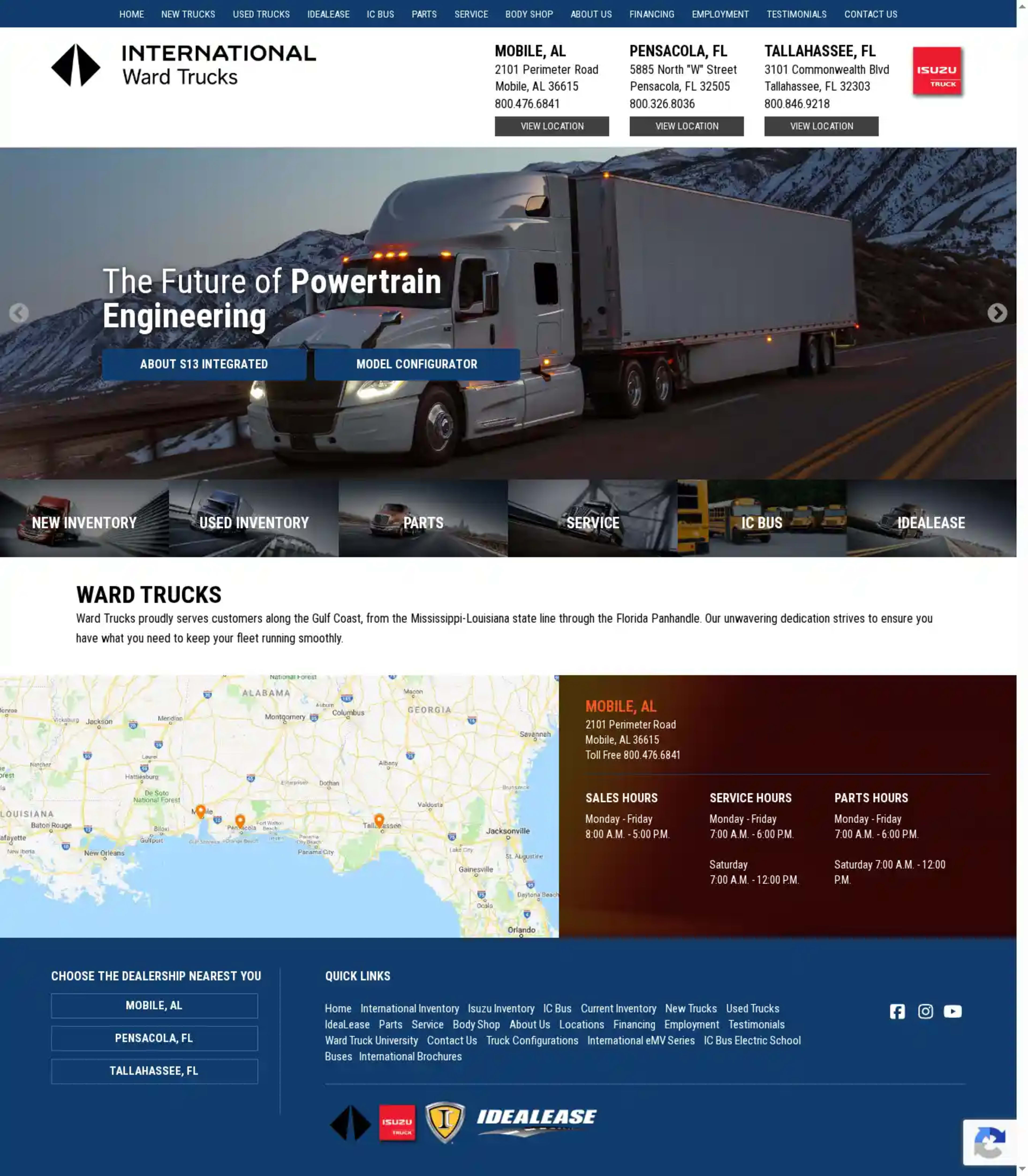 Screenshot of Ward Isuzu Truck-Pensacola