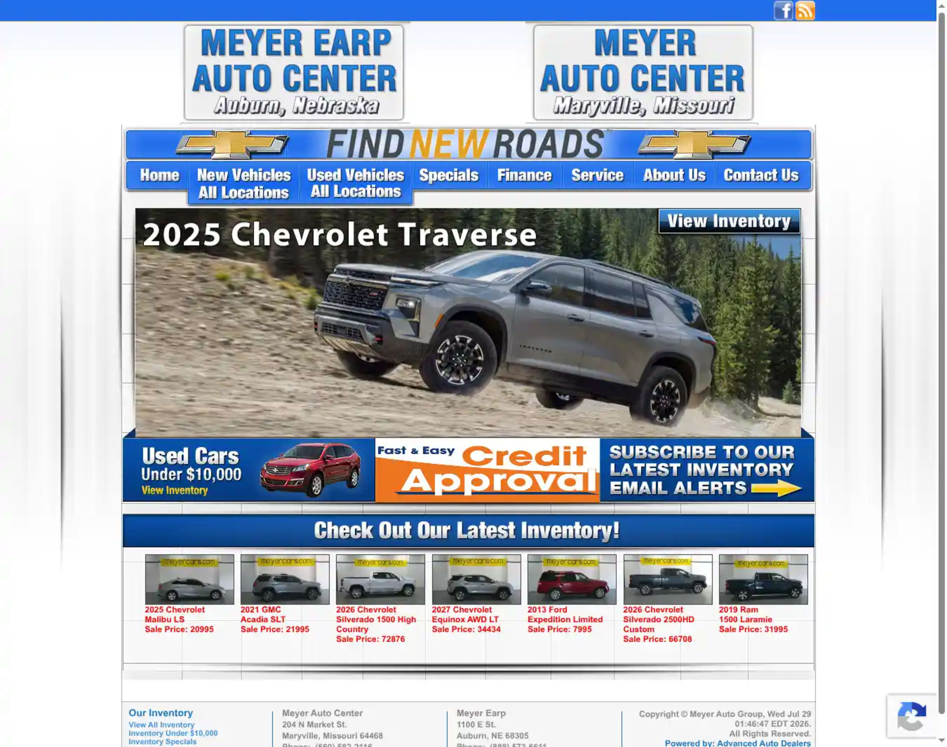 Screenshot of Meyer-Earp Chevrolet