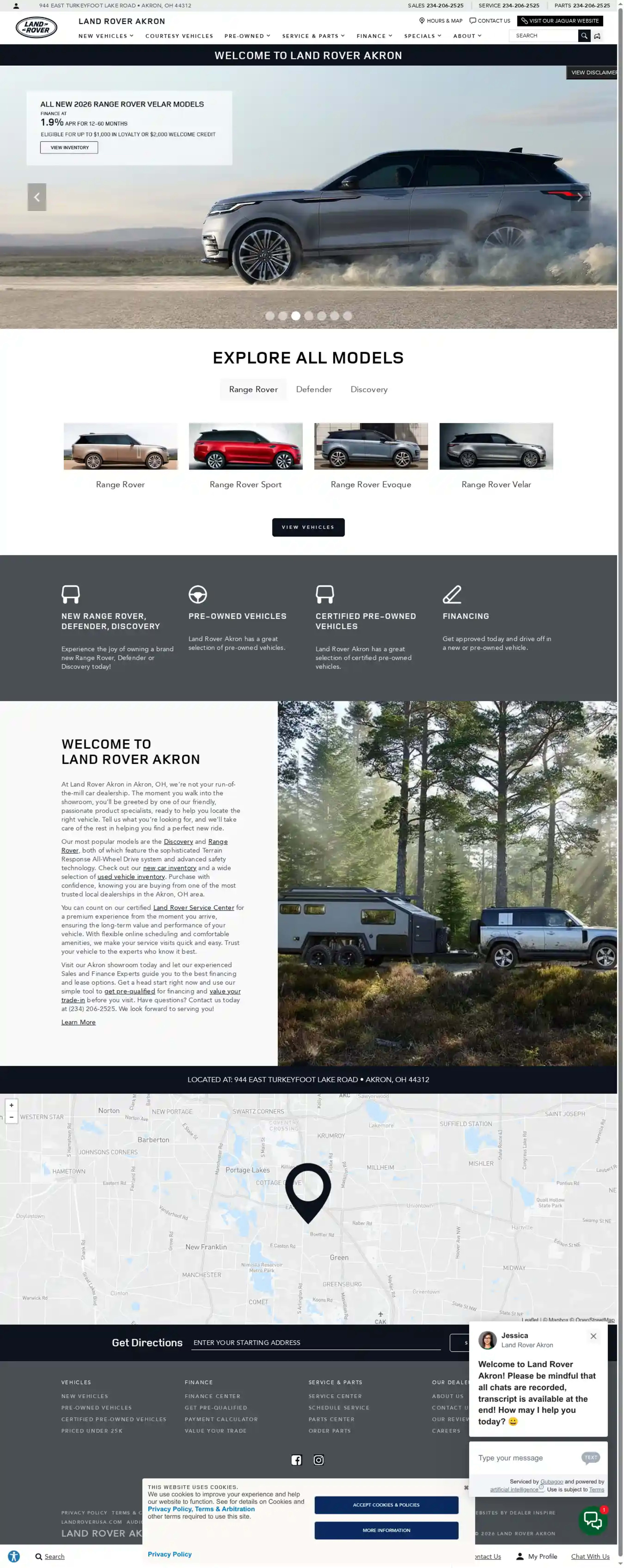 Screenshot of Land Rover Akron