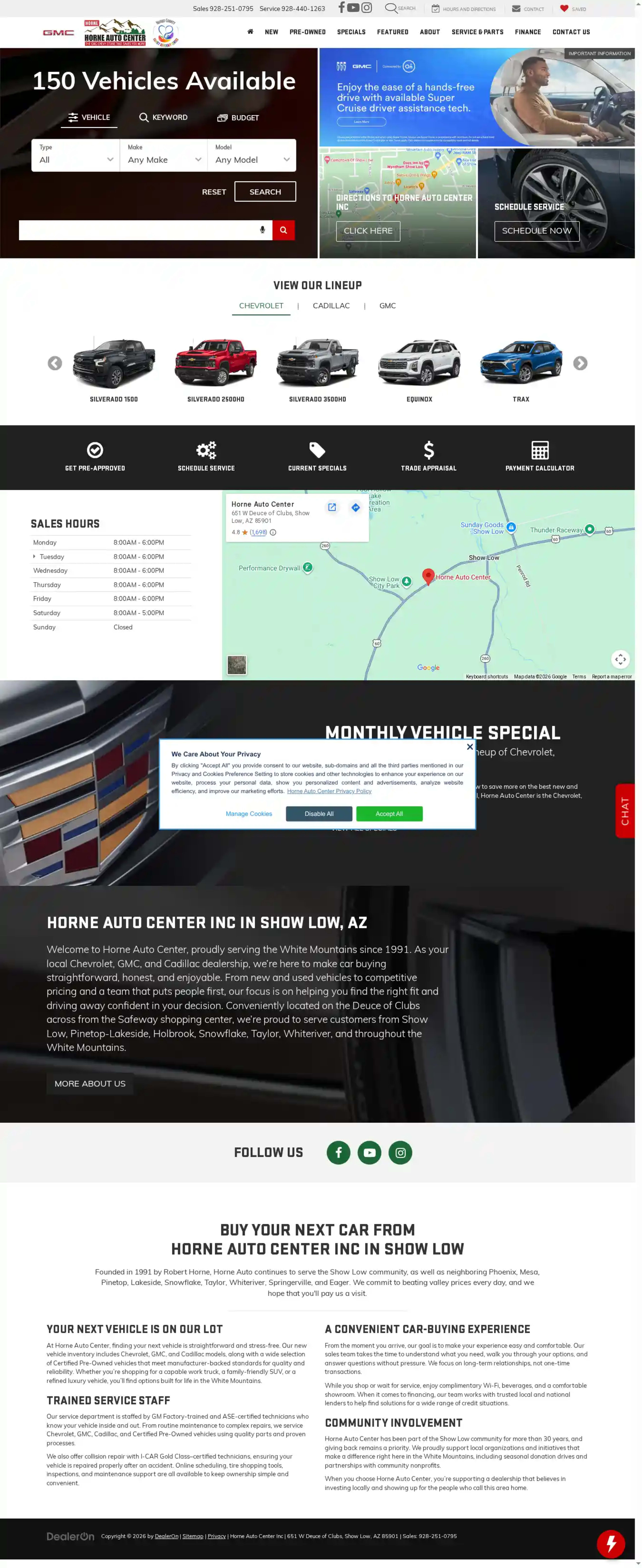 Screenshot of Horne Auto Center Inc