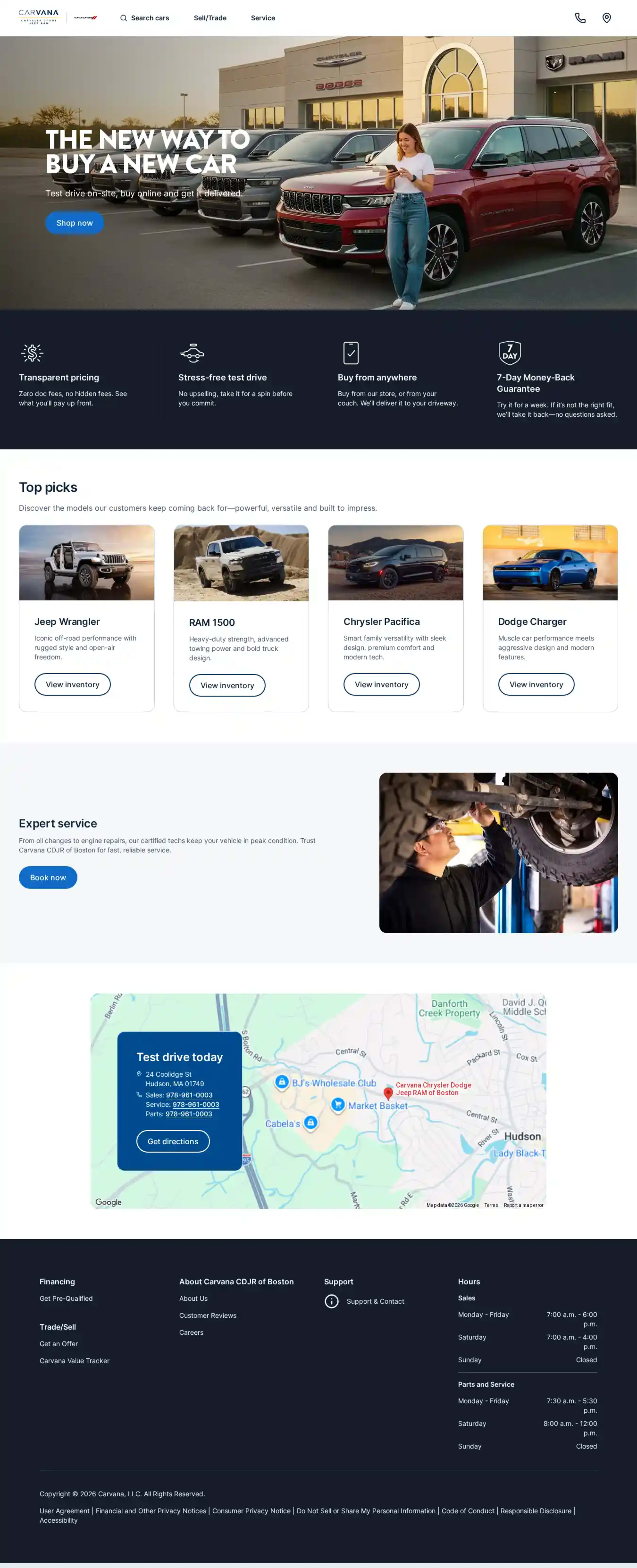 Screenshot of Colonial Dodge Chrysler Jeep