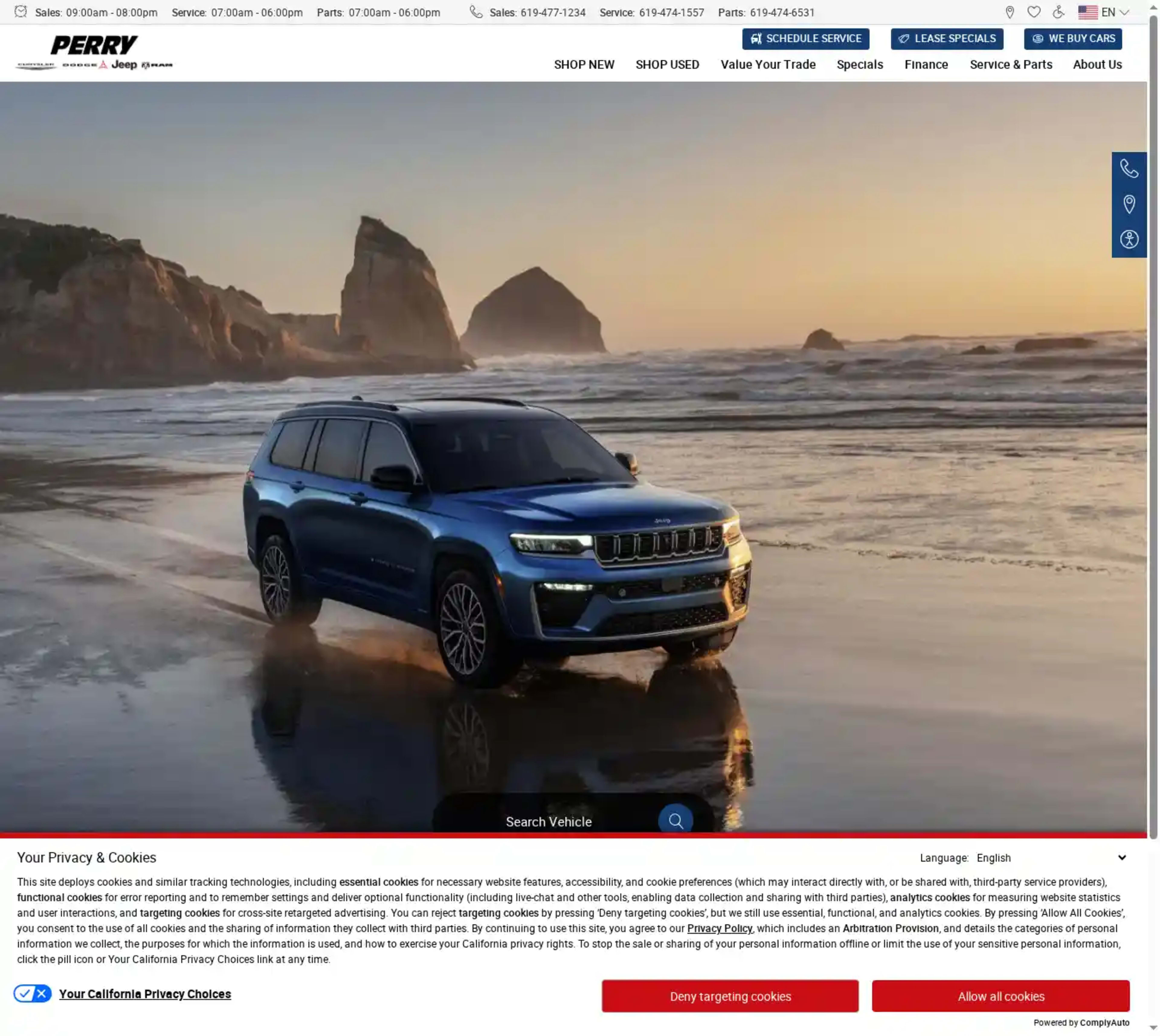 Screenshot of Perry Chrysler Dodge Jeep Ram