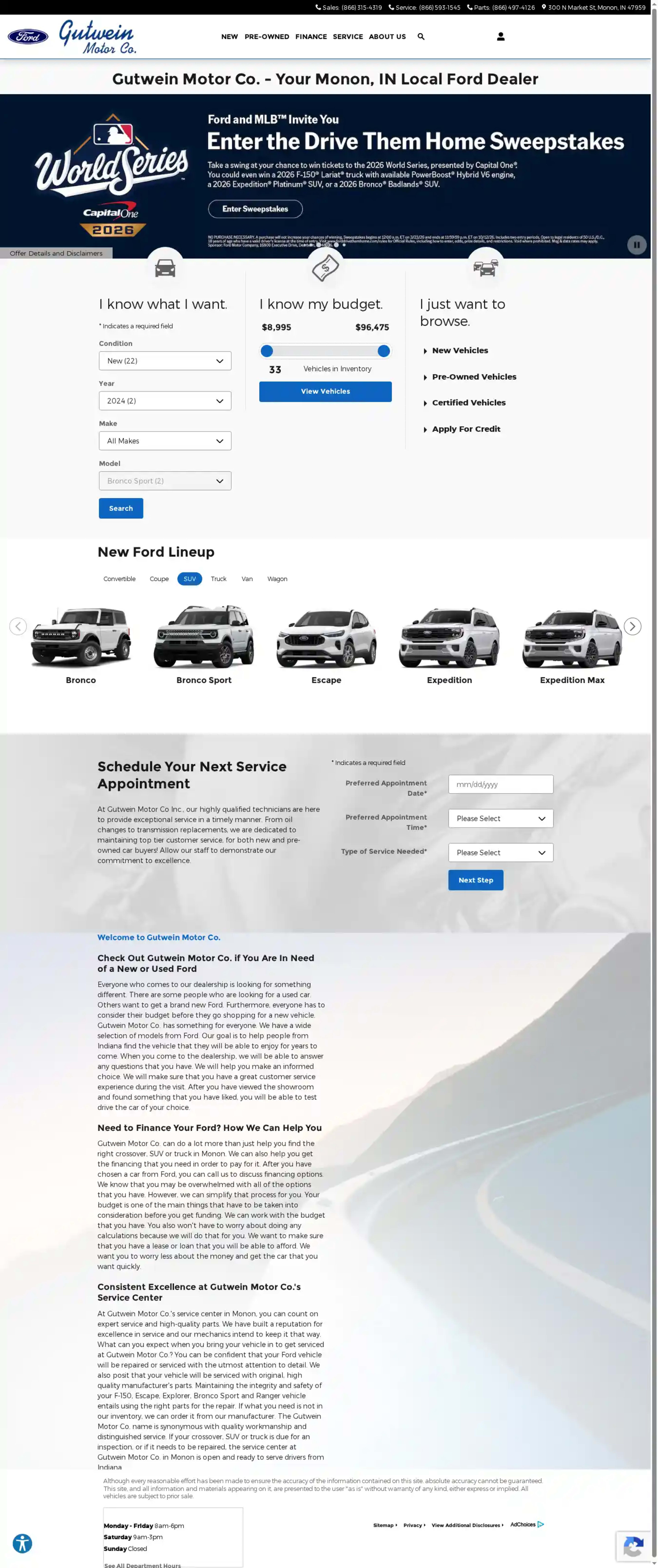 Screenshot of Gutwein Motor Co Inc.