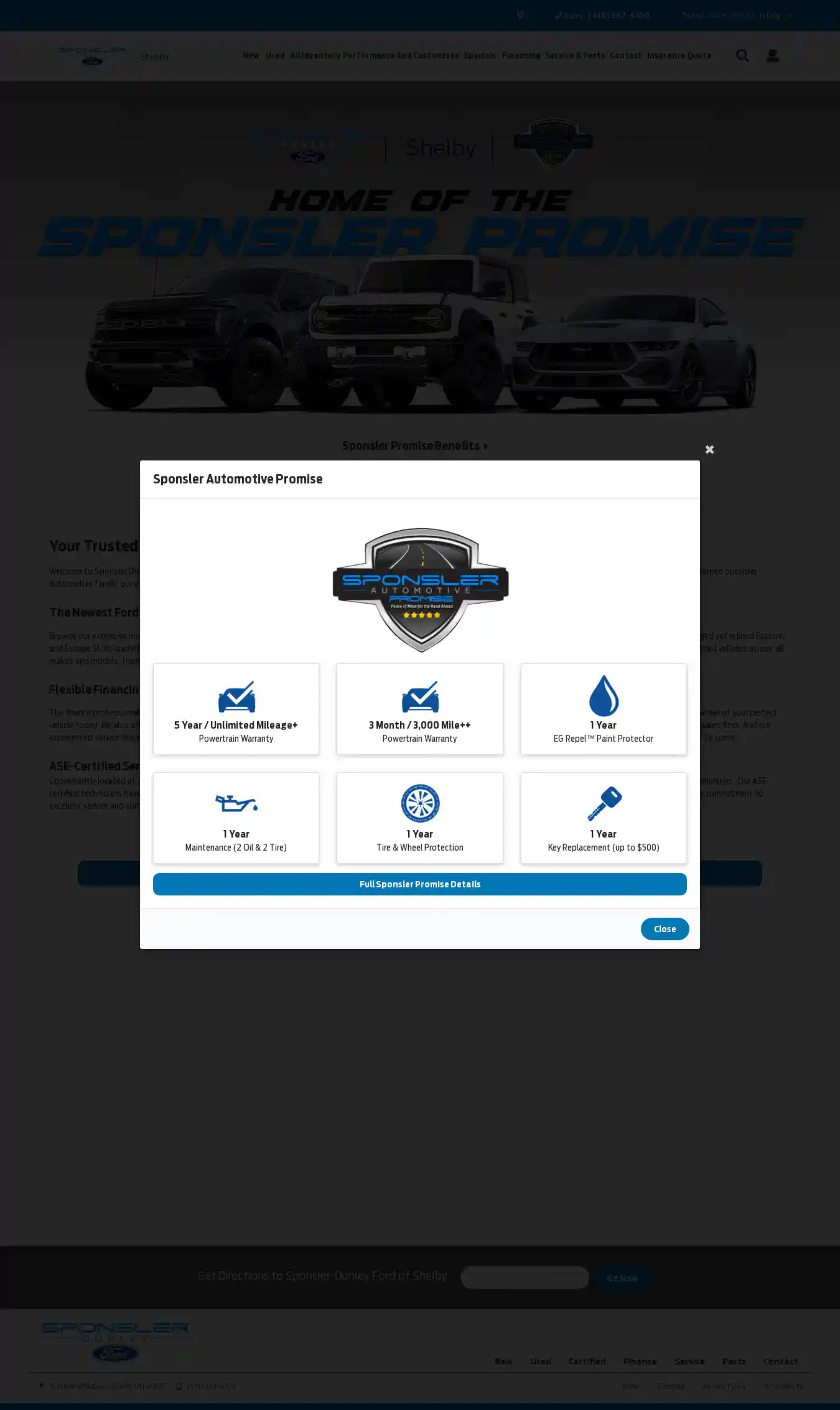 Screenshot of Sponsler-Donley Ford of Shelby