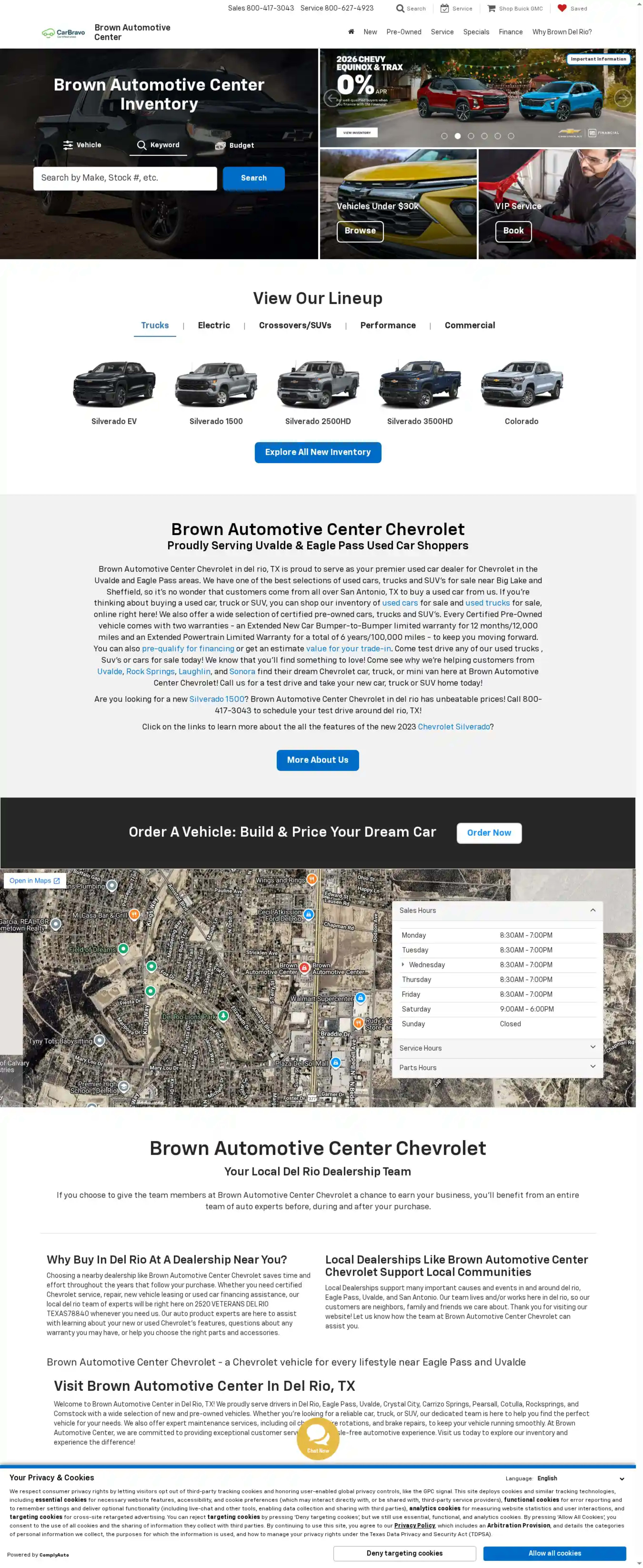 Screenshot of Brown Automotive Center Chevrolet