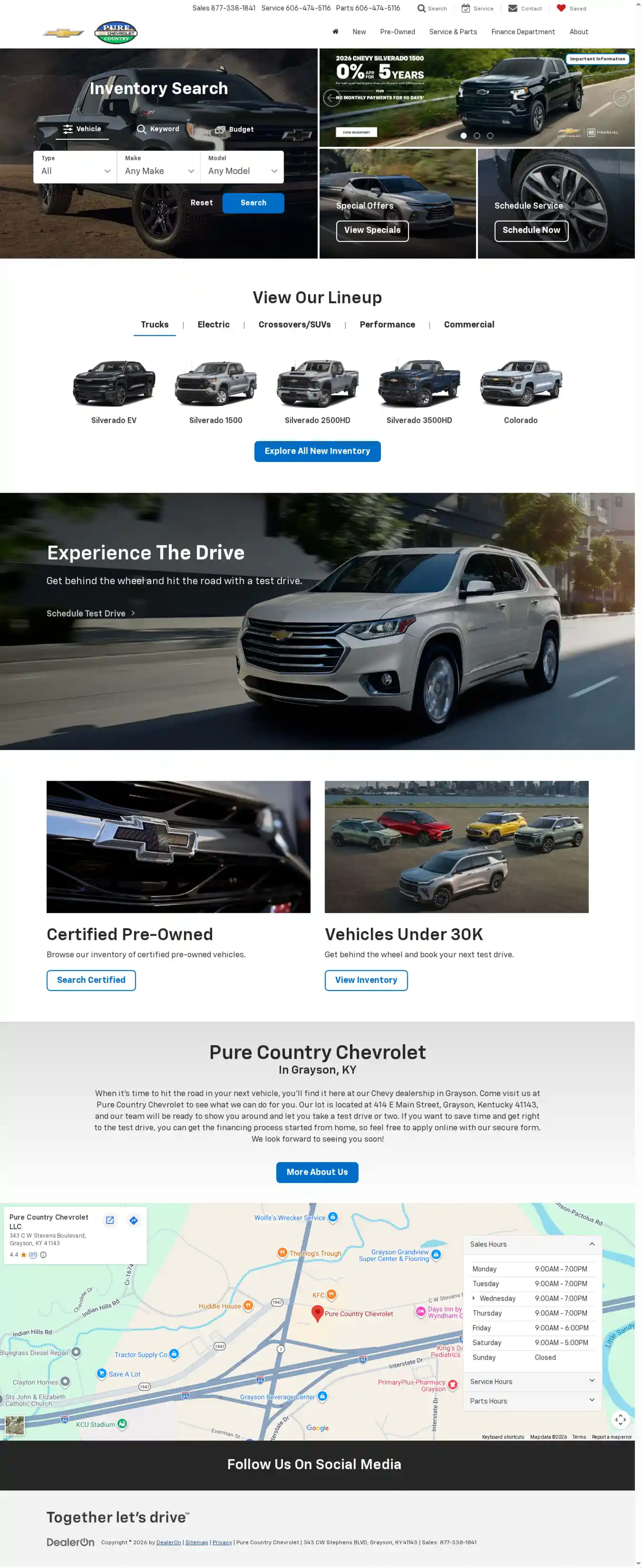 Screenshot of Pure Country Chevrolet