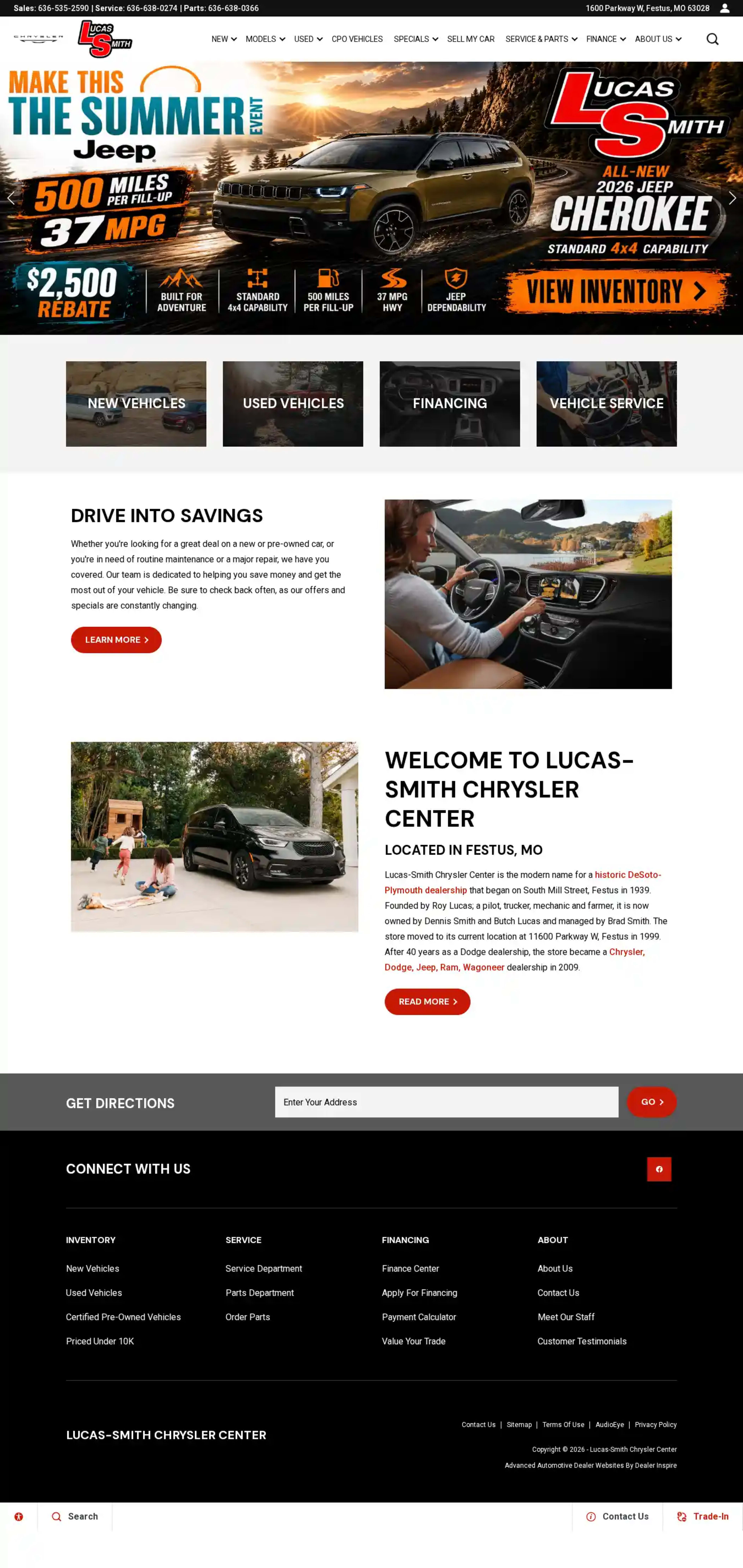 Screenshot of Lucas-Smith Chrysler Center