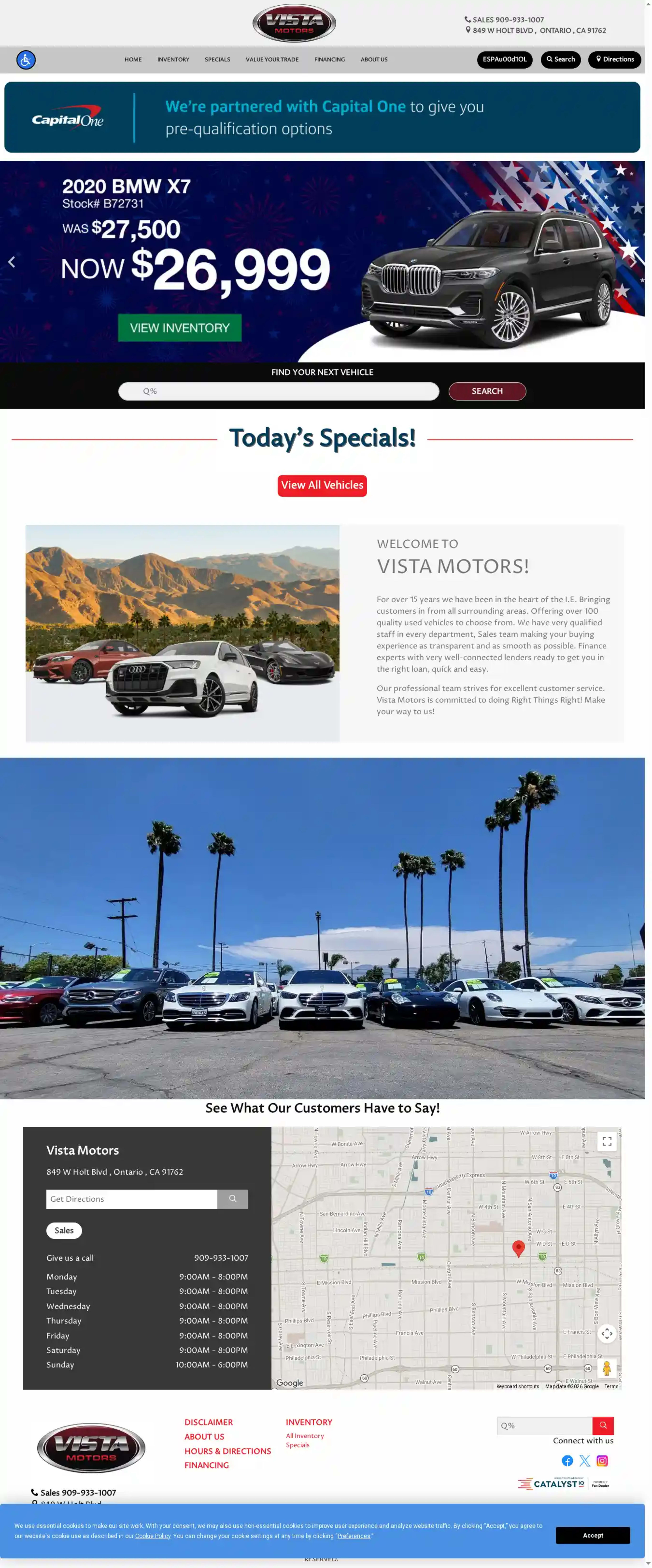 Screenshot of Vista Motors