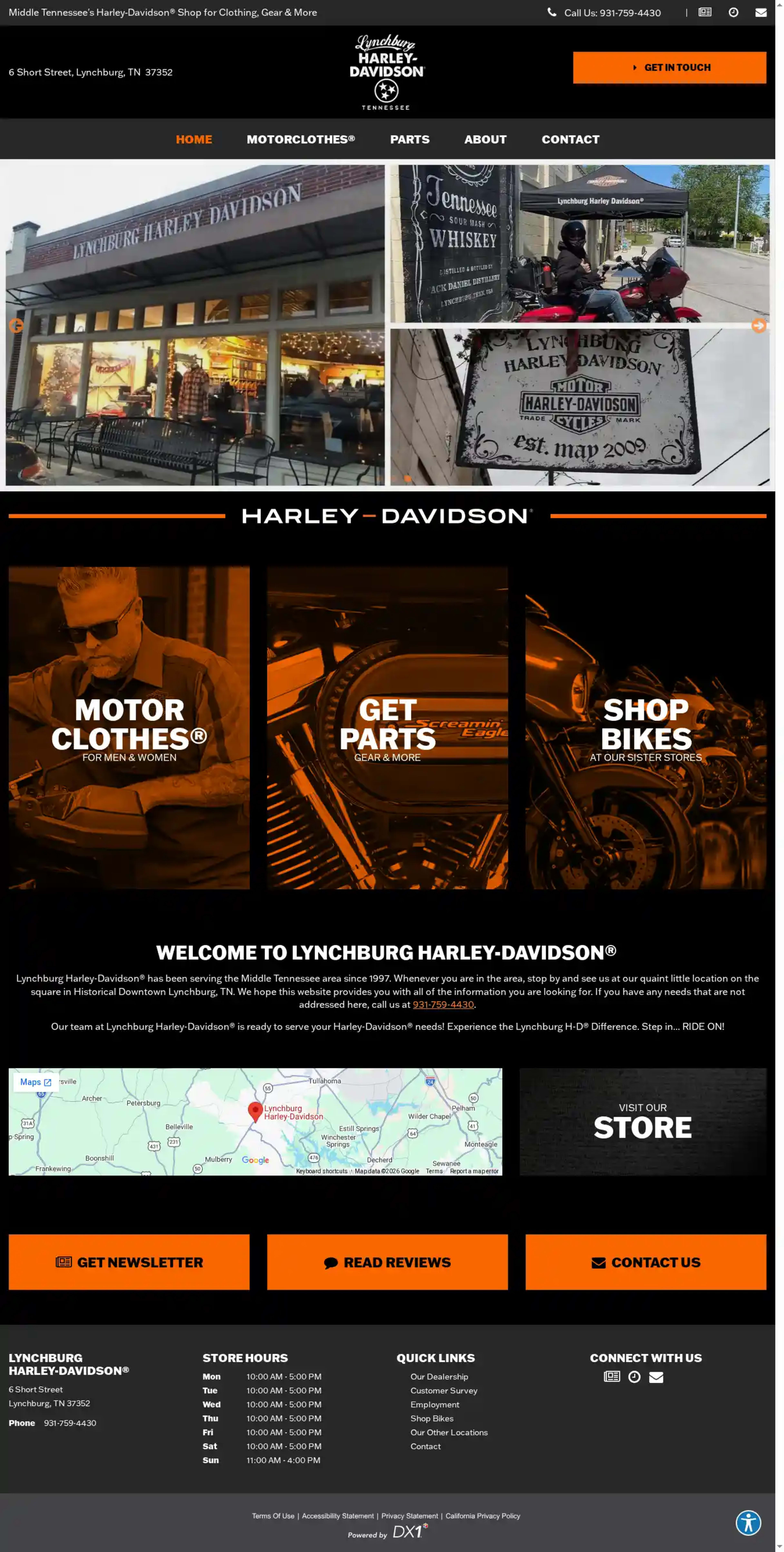 Screenshot of Lynchburg Harley-Davidson