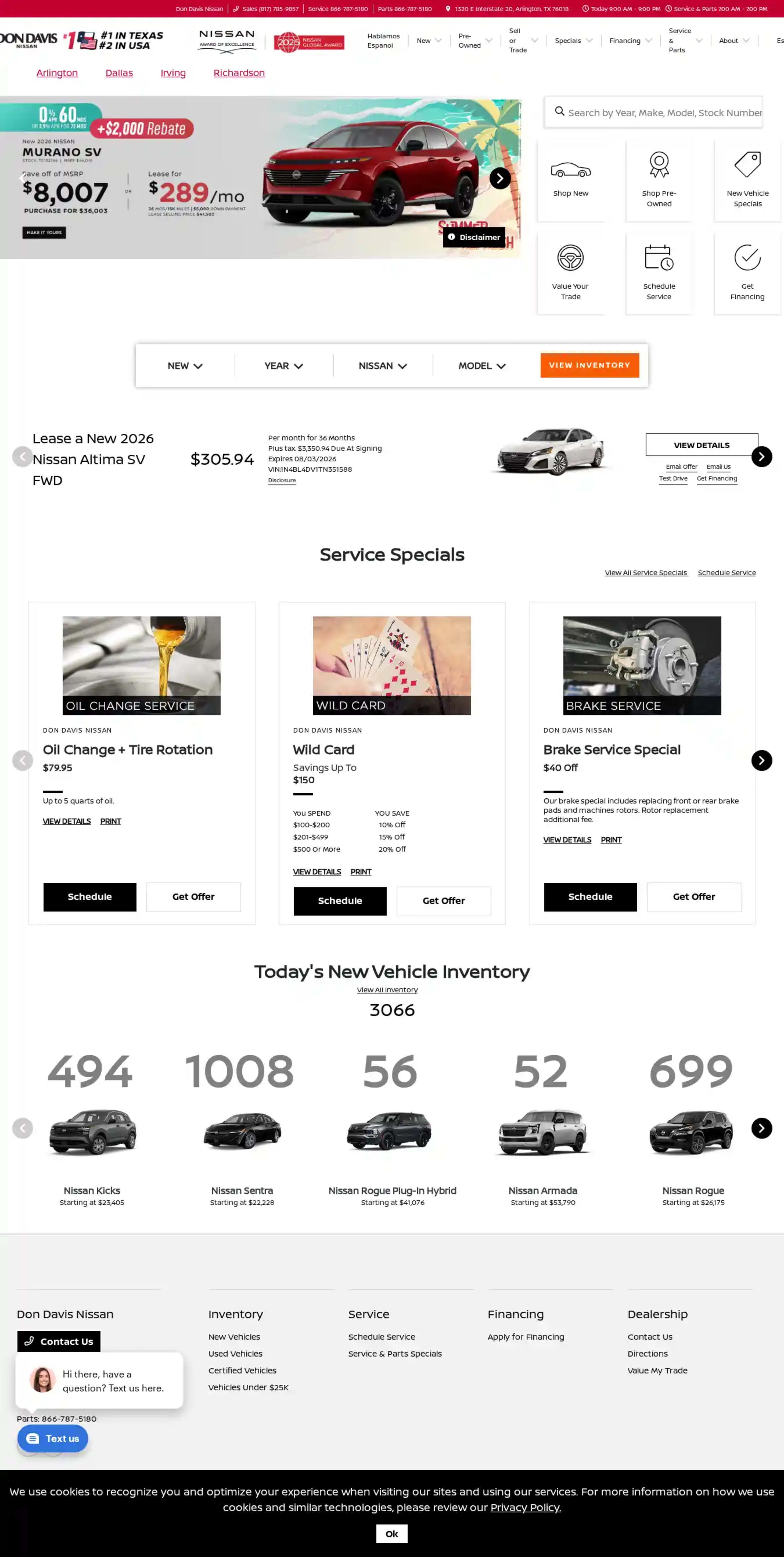 Screenshot of Don Davis Nissan