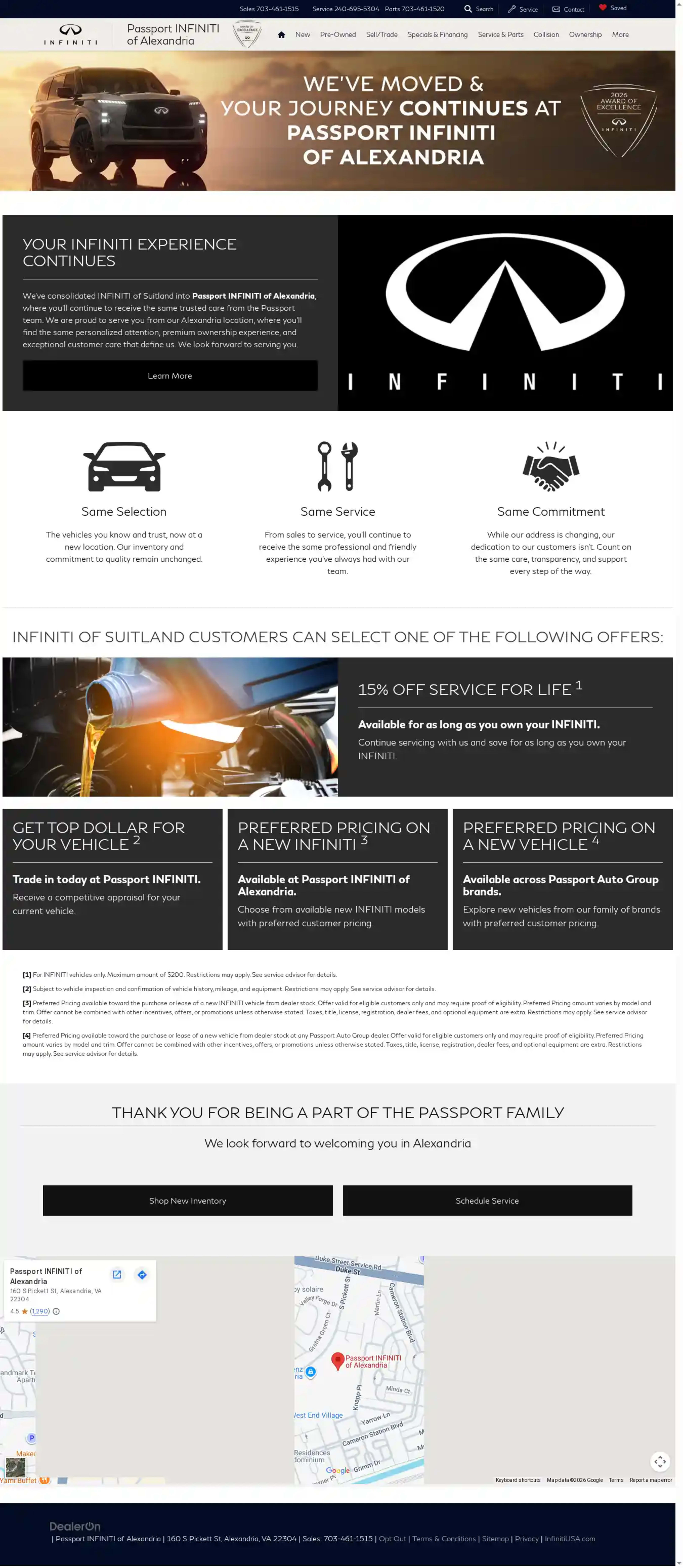 Screenshot of INFINITI of Suitland