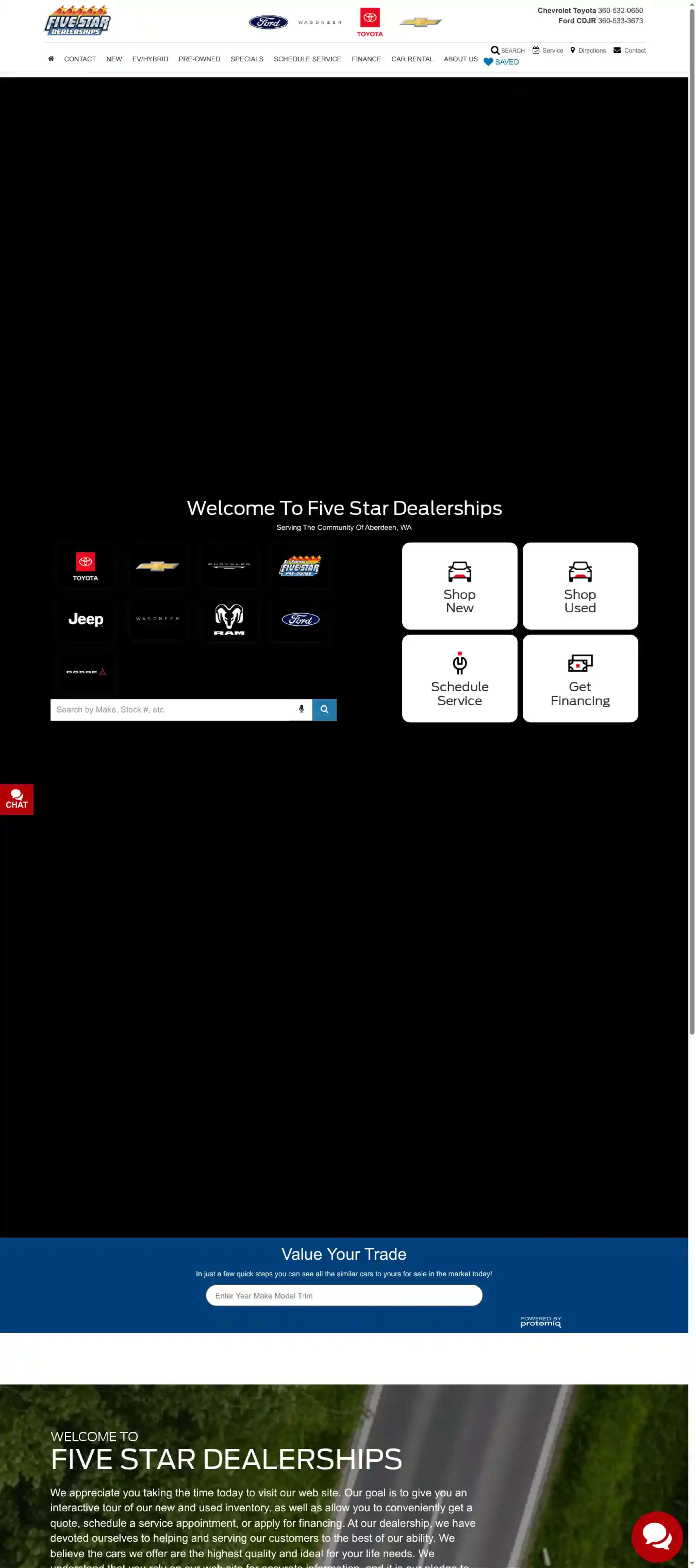 Screenshot of Five Star Ford Lincoln Mercury