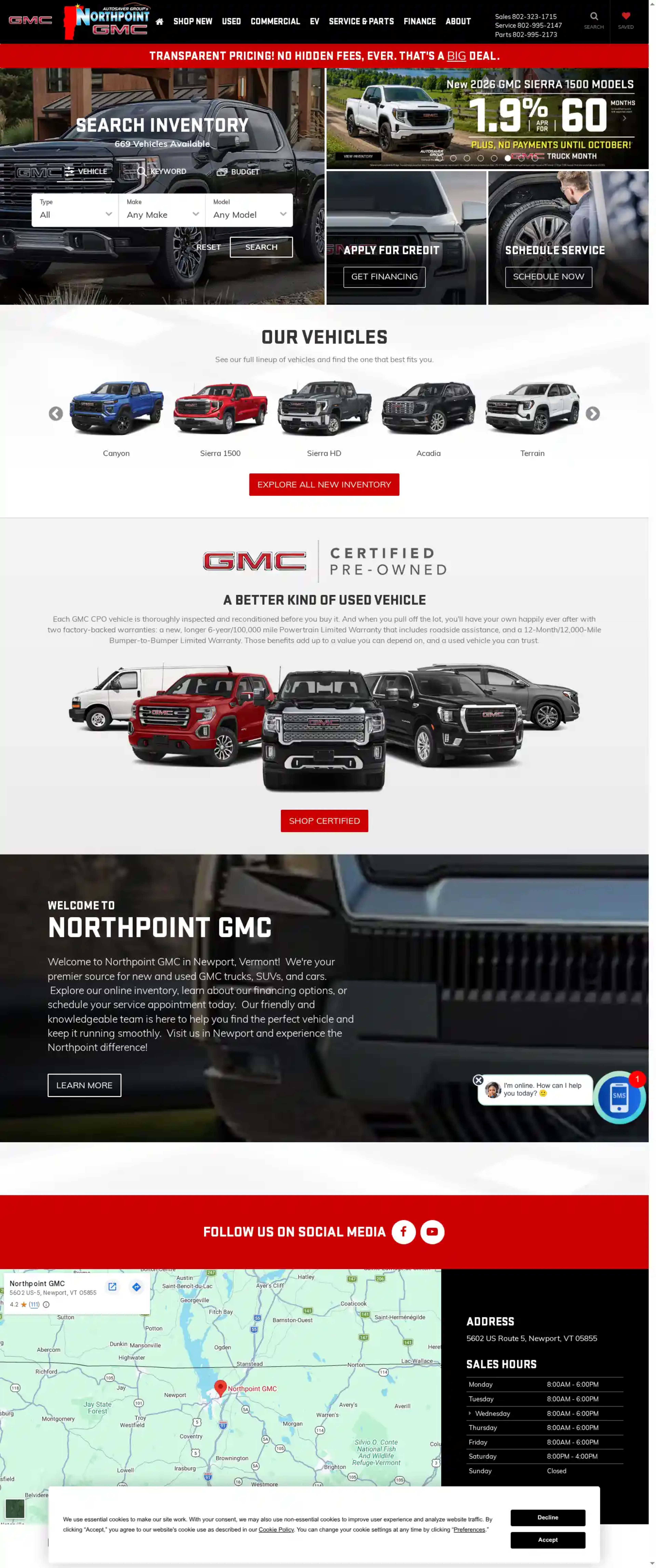 Screenshot of Northpoint GMC
