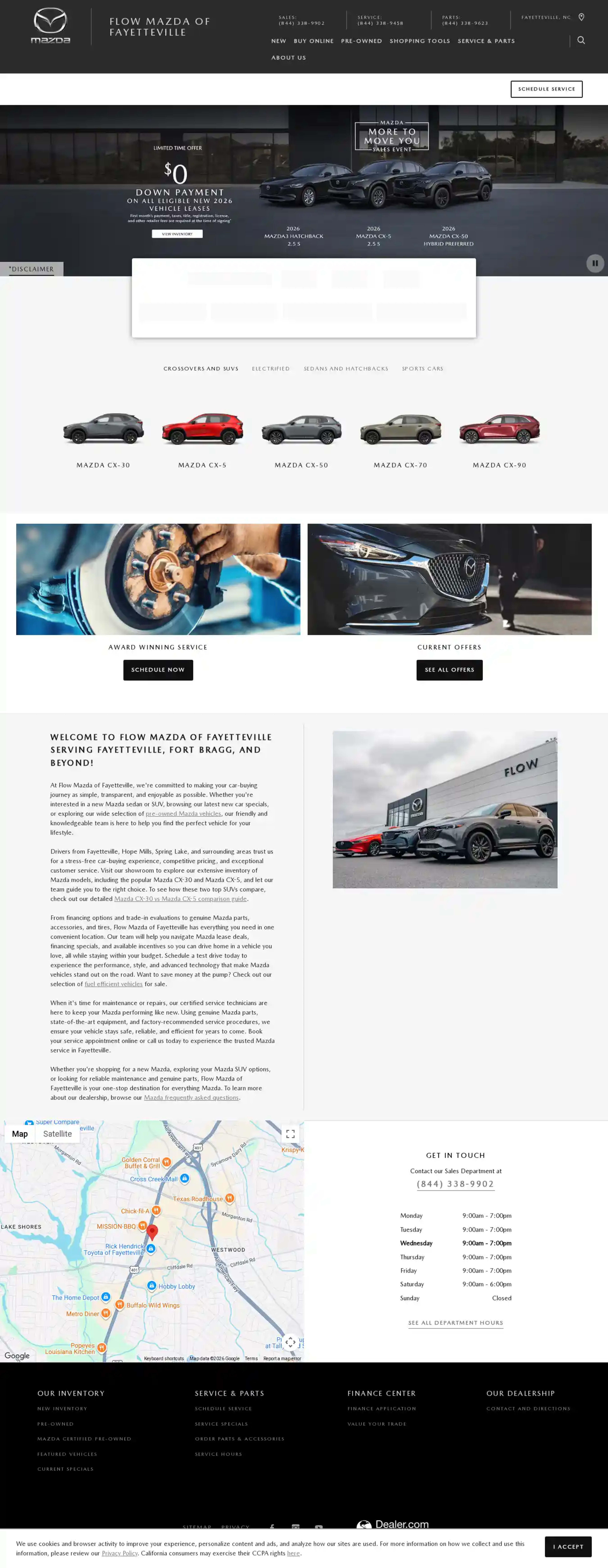 Screenshot of Flow Mazda of Fayetteville
