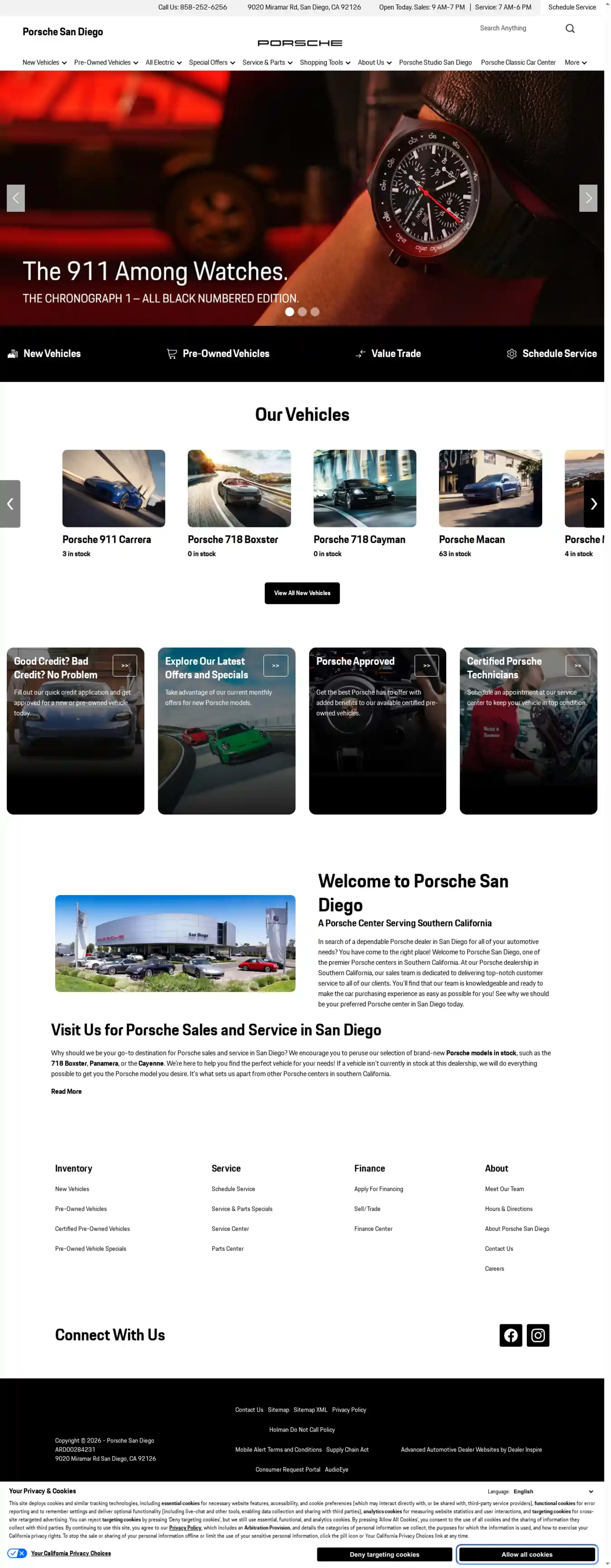 Screenshot of Porsche San Diego