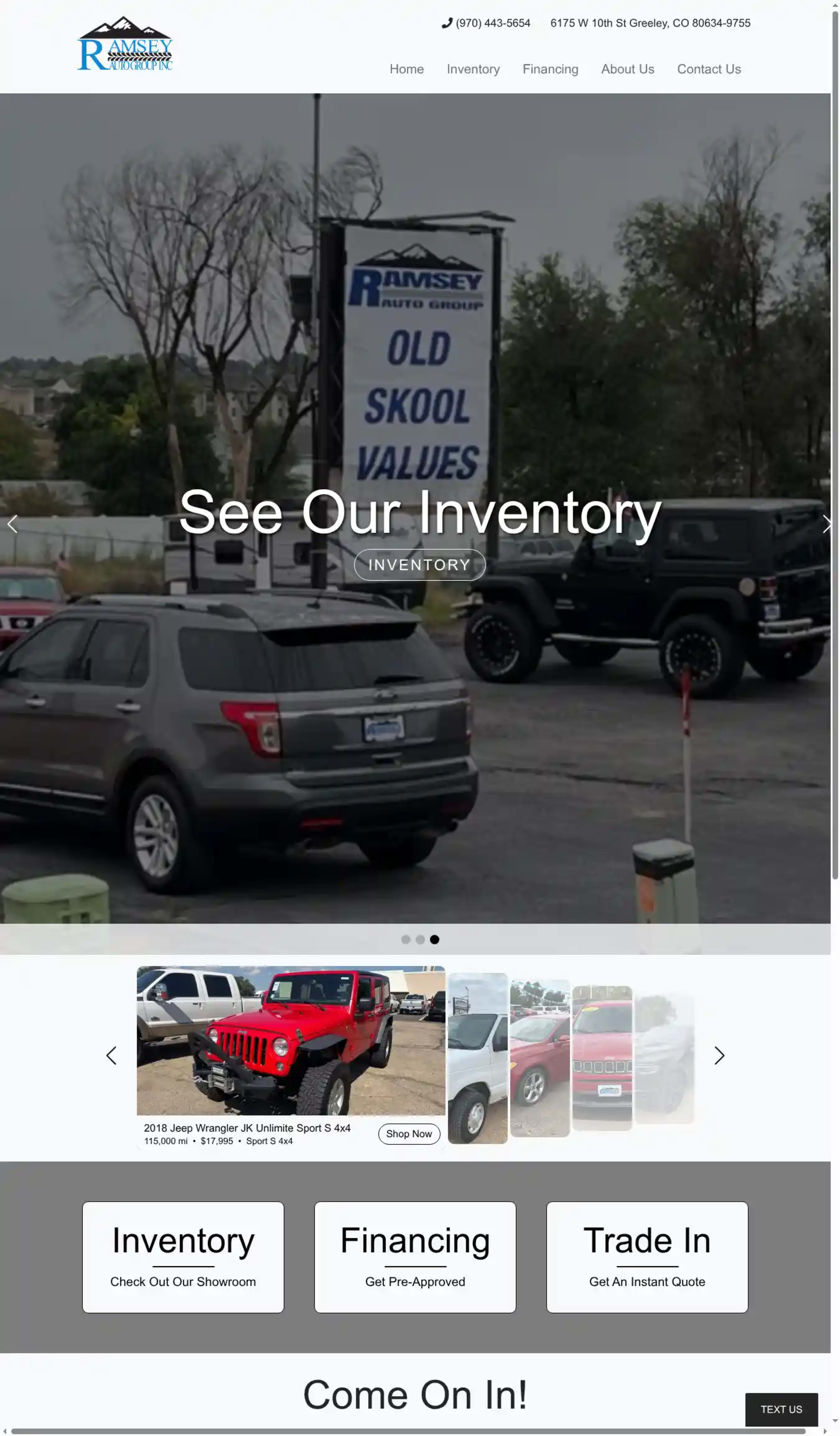 Screenshot of Ramsey Auto Group Inc.