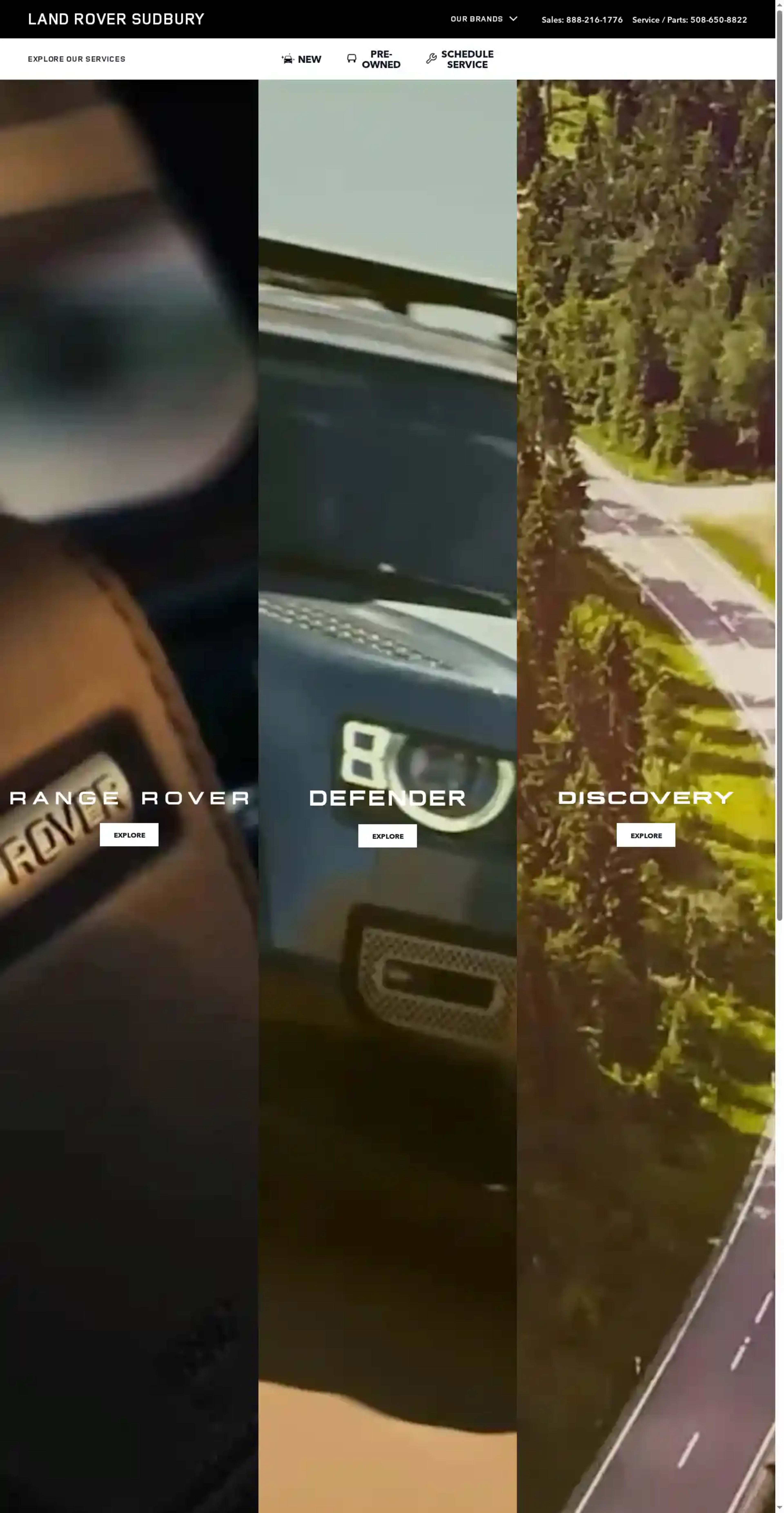 Screenshot of Land Rover Sudbury