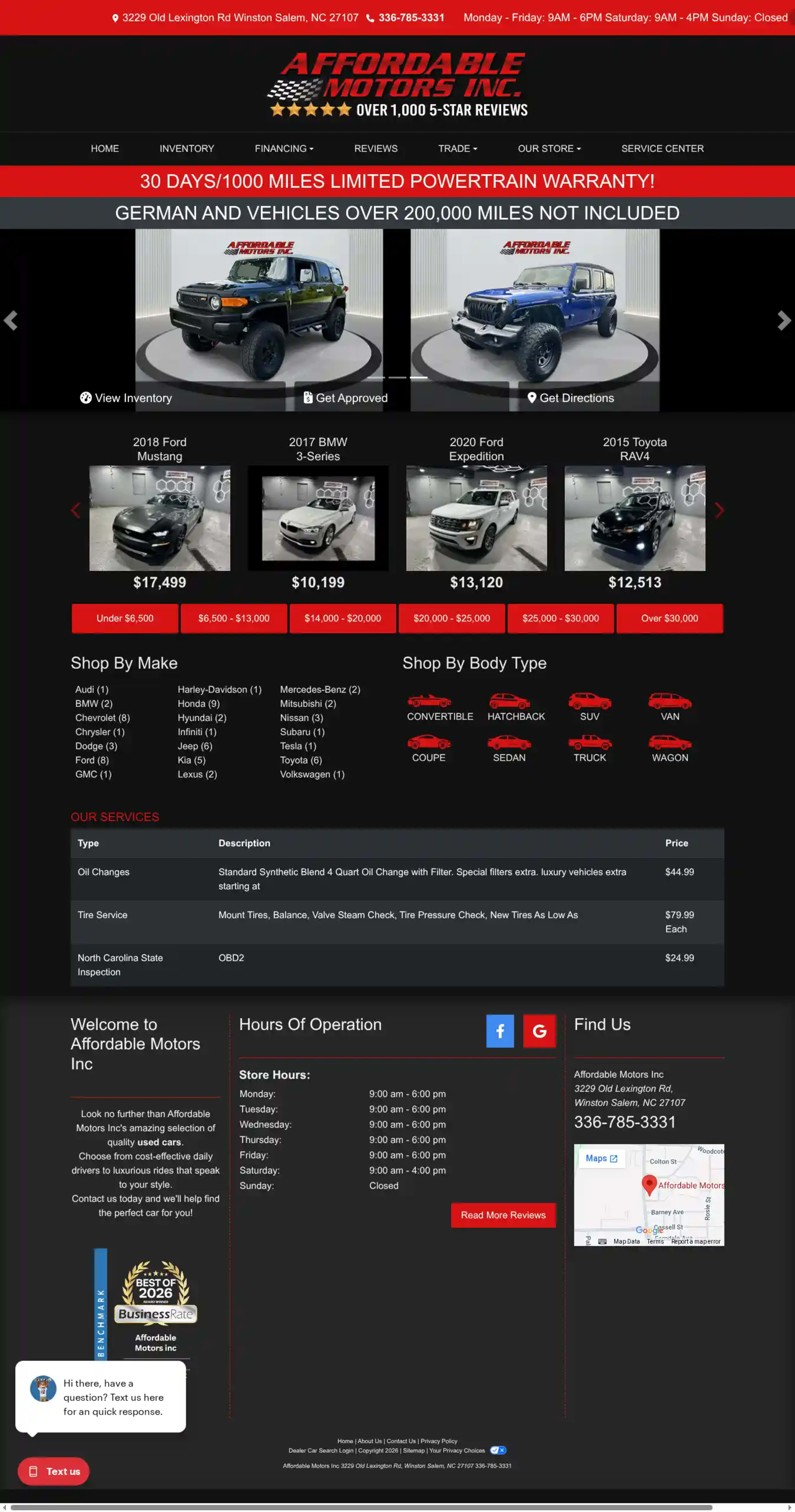 Screenshot of Affordable Motors inc