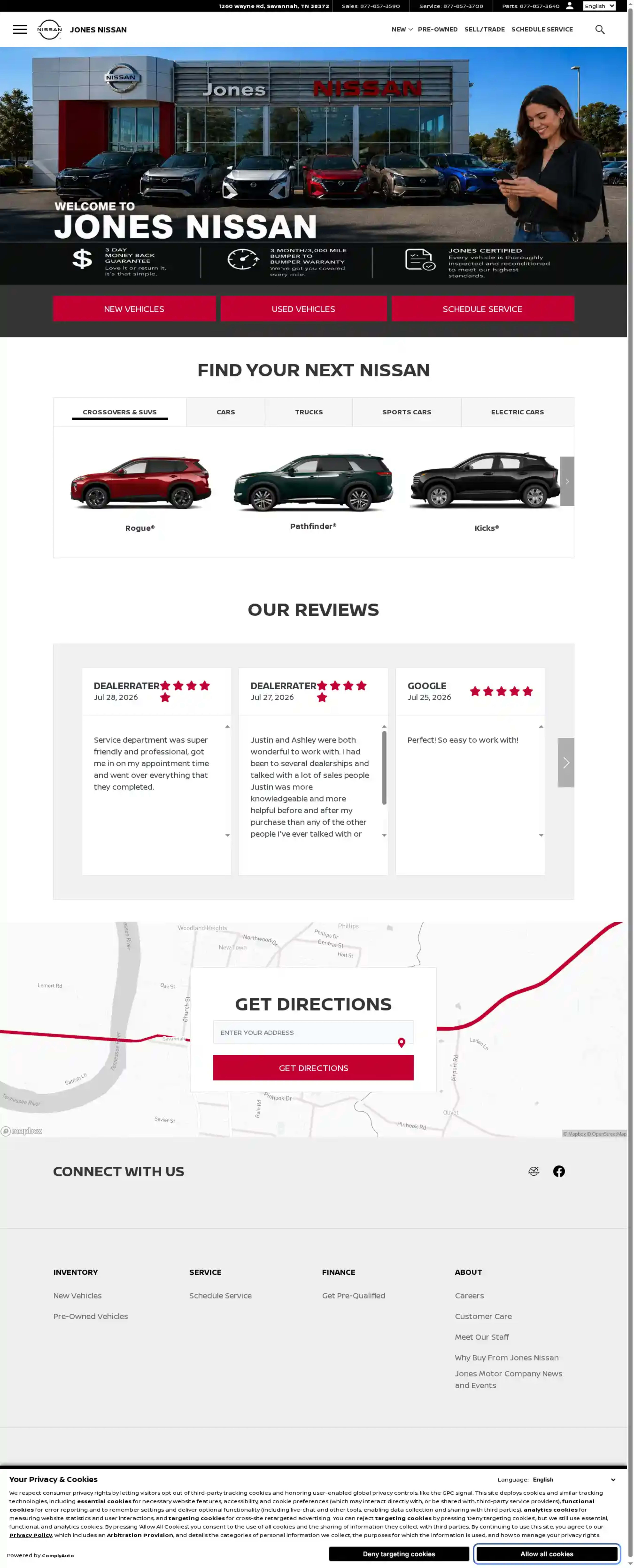Screenshot of Jones Nissan