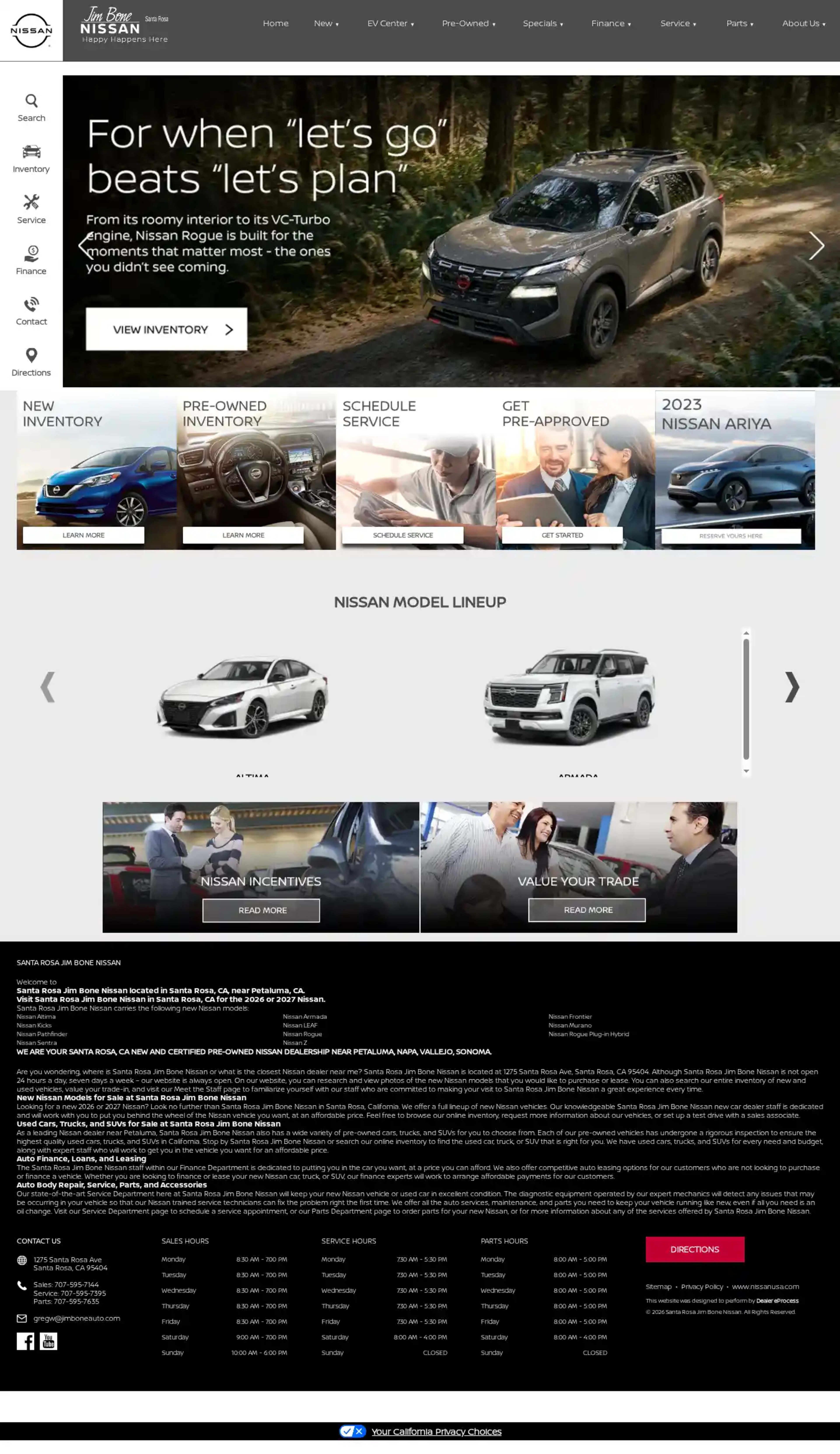 Screenshot of Jim Bone Nissan