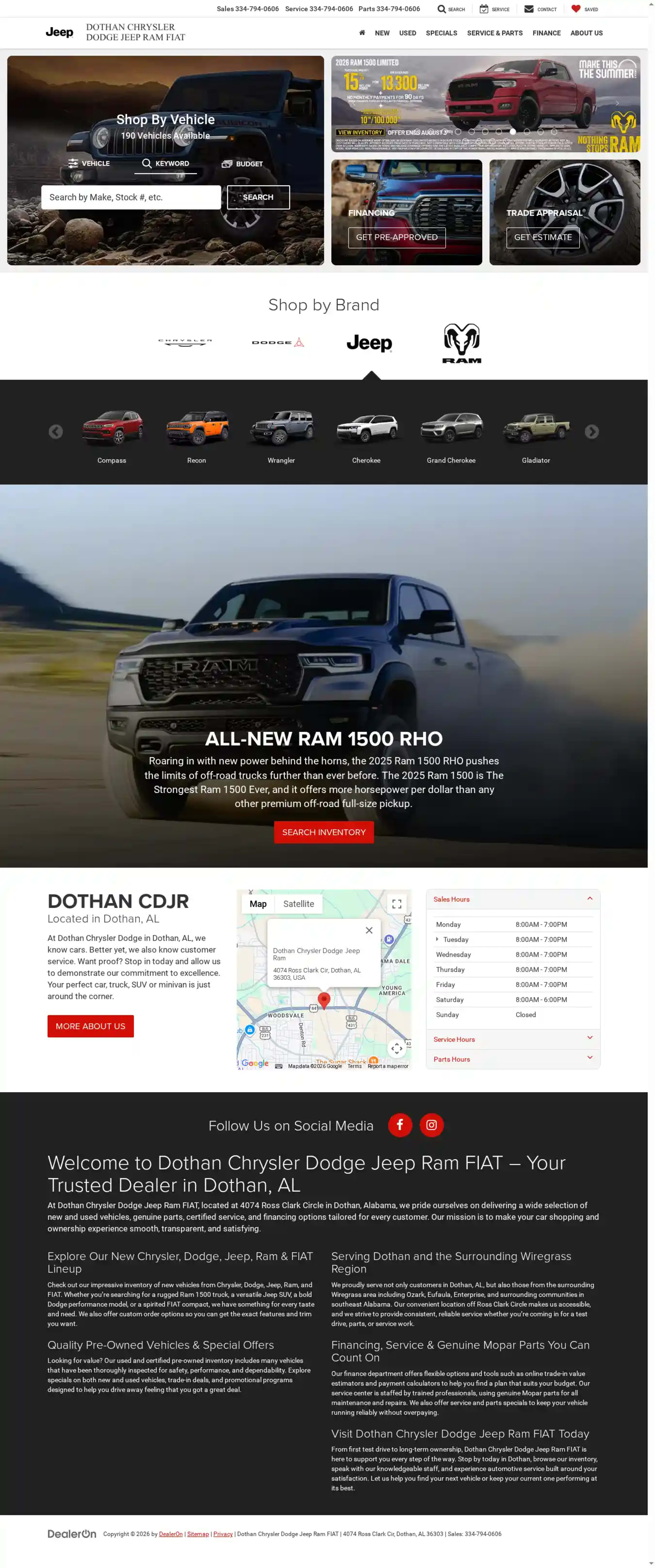 Screenshot of Dothan Chrysler Dodge Jeep Ram FIAT