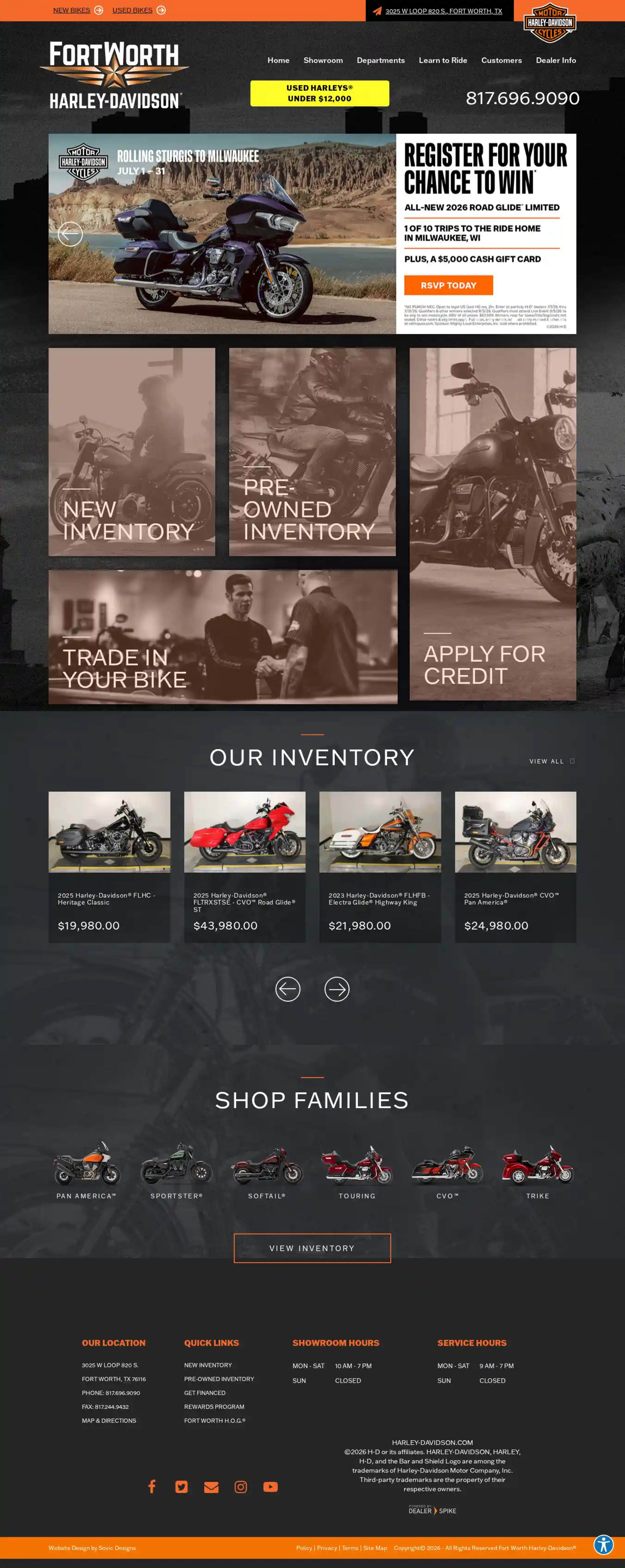 Screenshot of Fort Worth Harley-Davidson