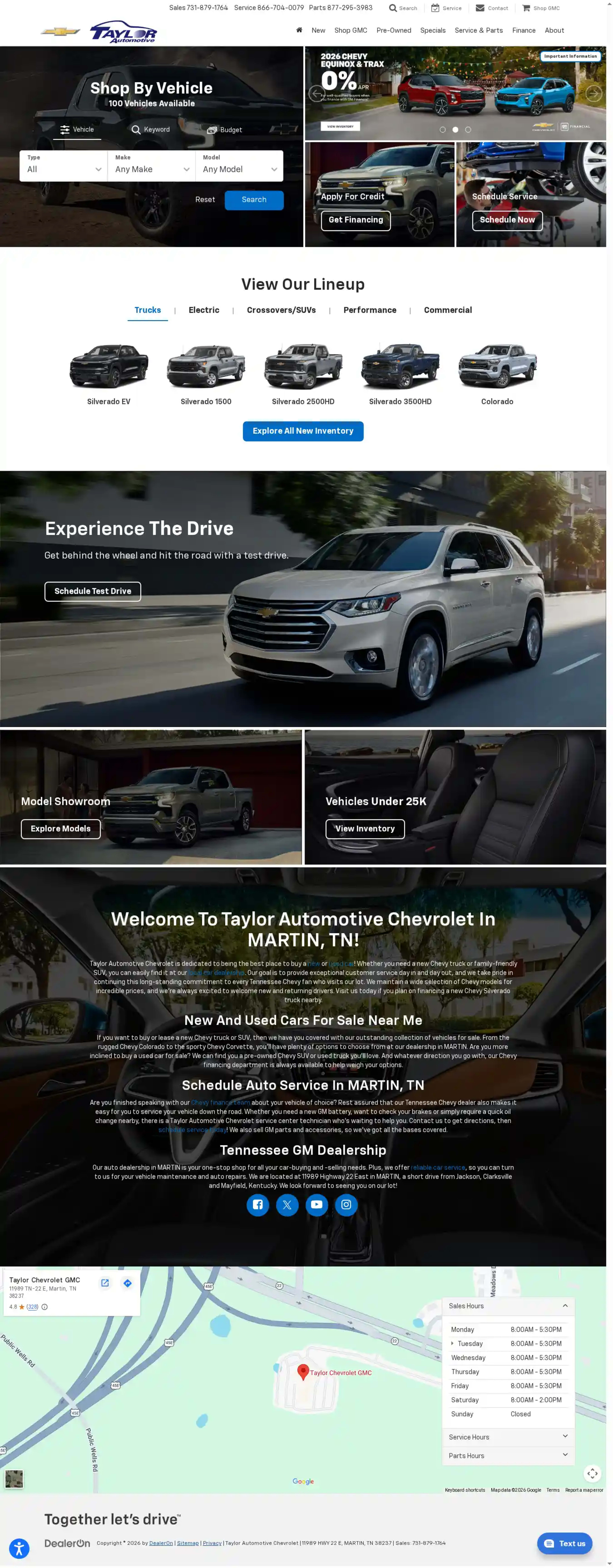 Screenshot of Taylor Chevrolet
