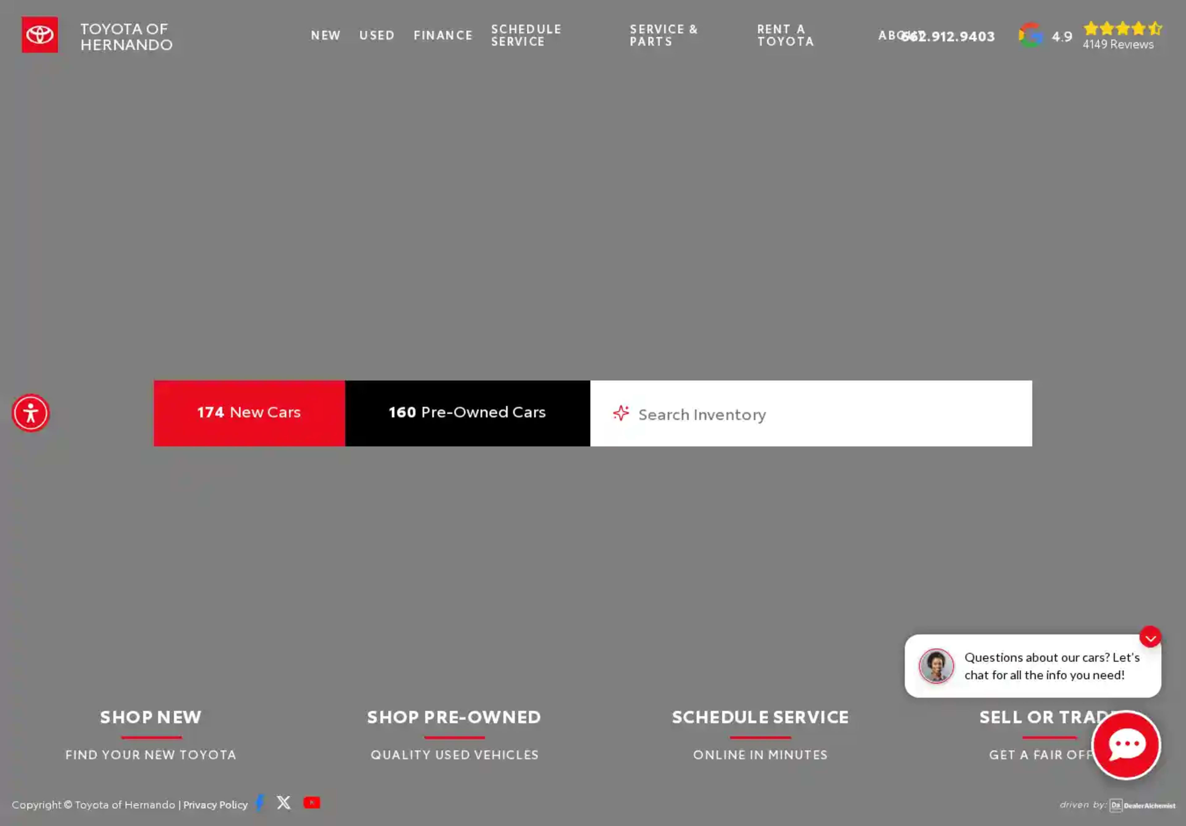 Screenshot of Principle Toyota of Hernando