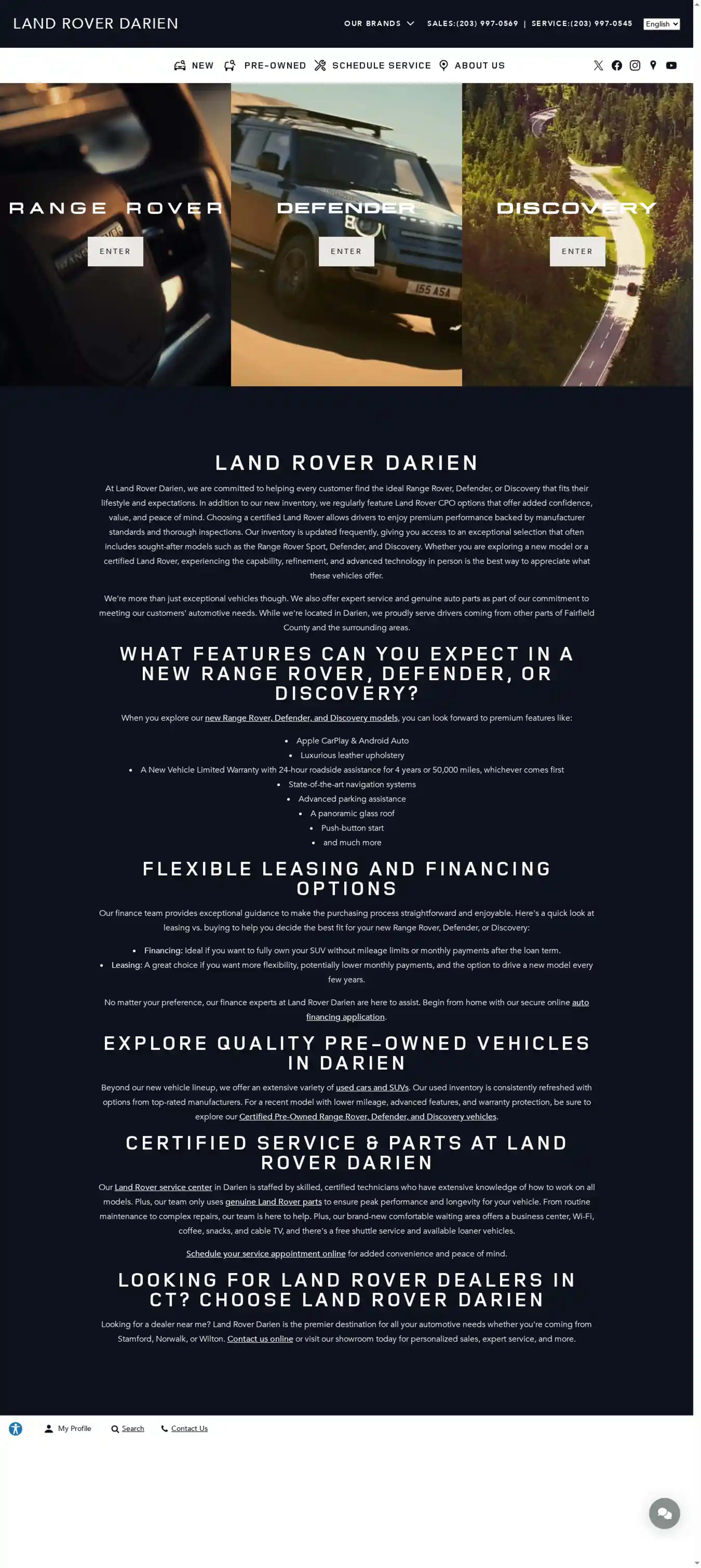 Screenshot of Land Rover Darien
