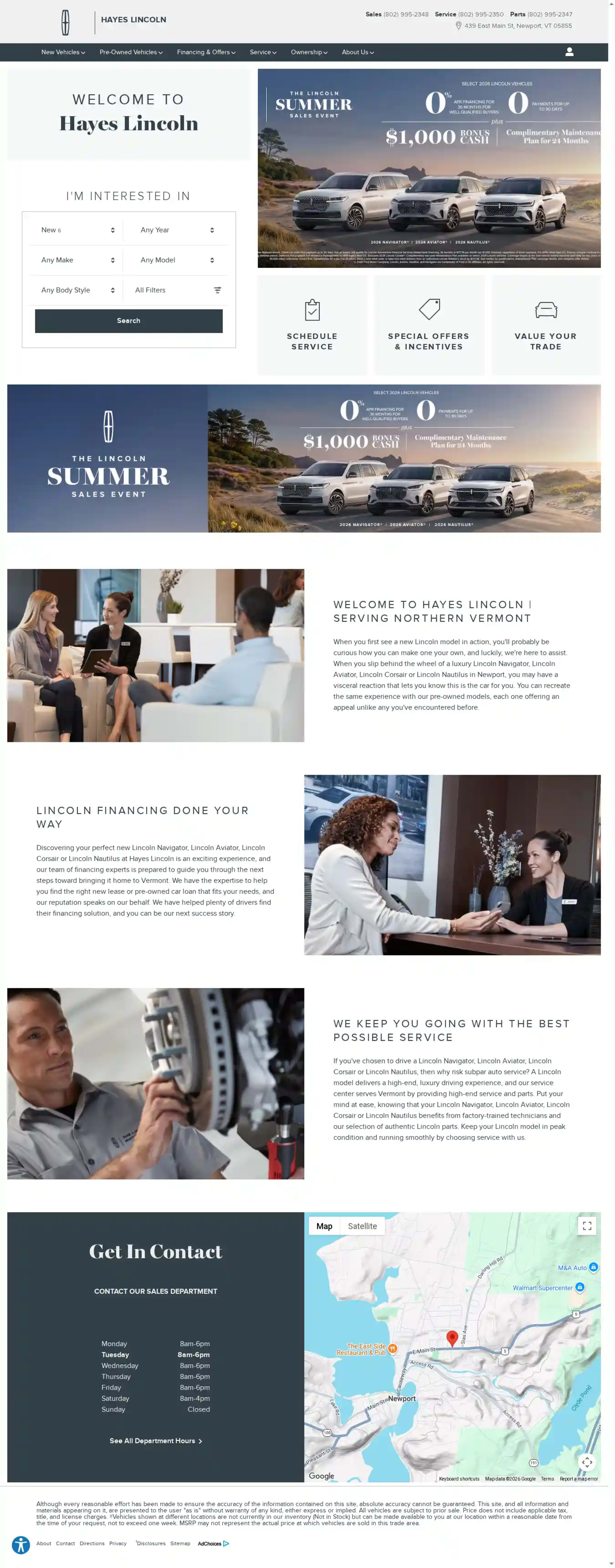Screenshot of Hayes Ford, Inc.
