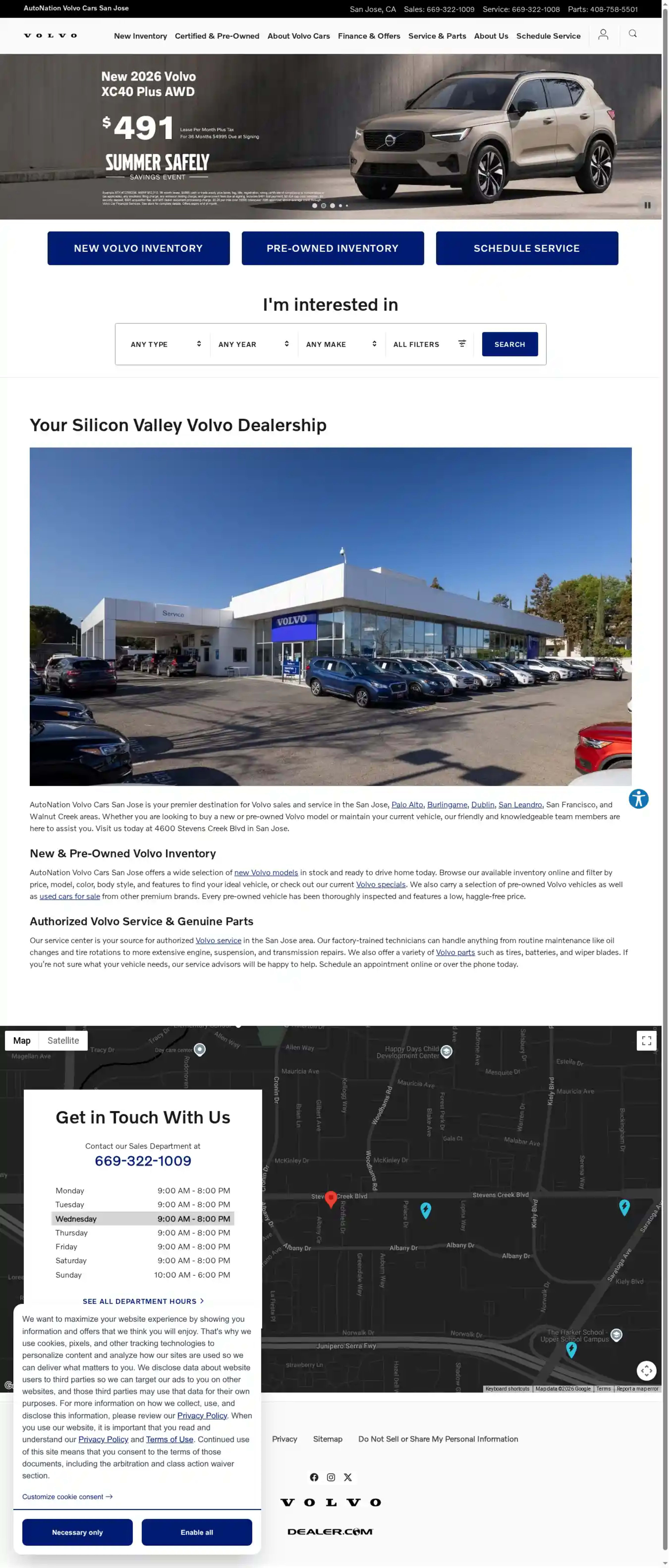 Screenshot of AutoNation Volvo San Jose
