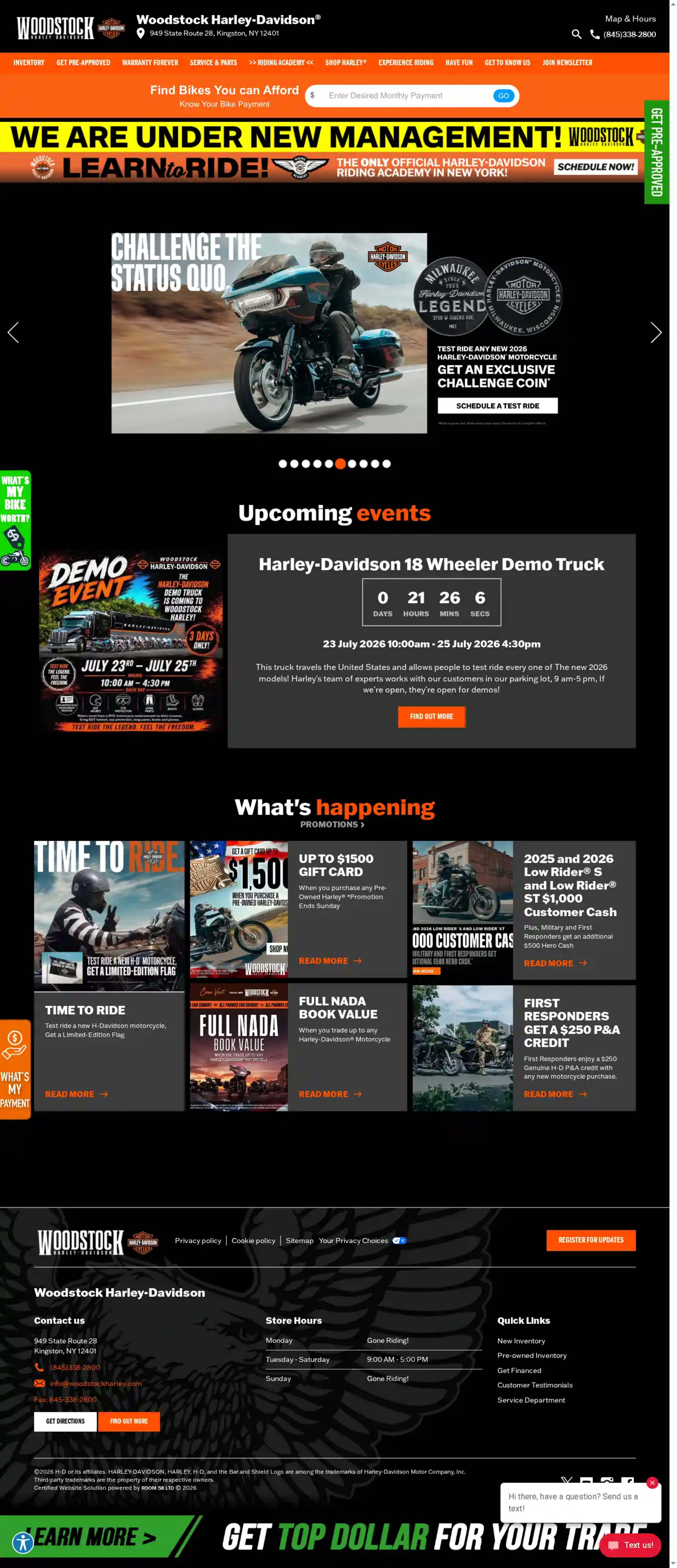 Screenshot of Woodstock Harley-Davidson