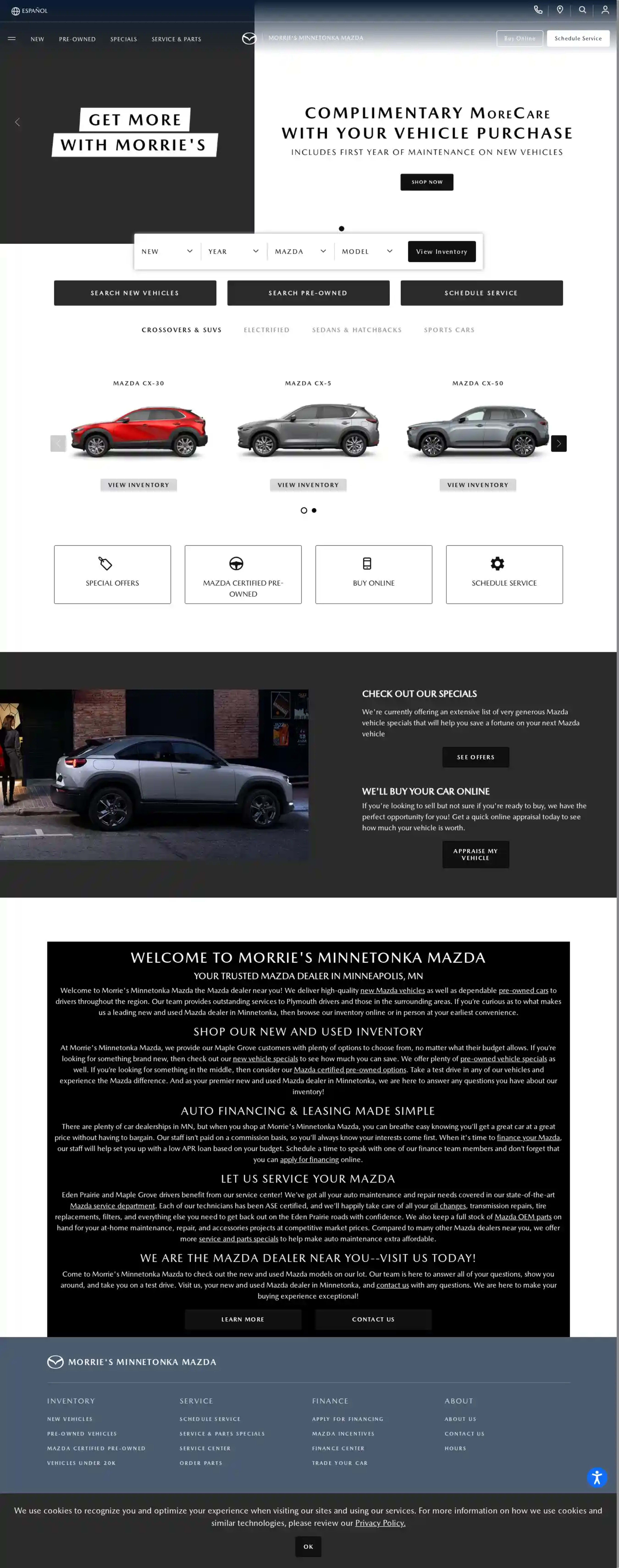 Screenshot of Morrie's Minnetonka Mazda
