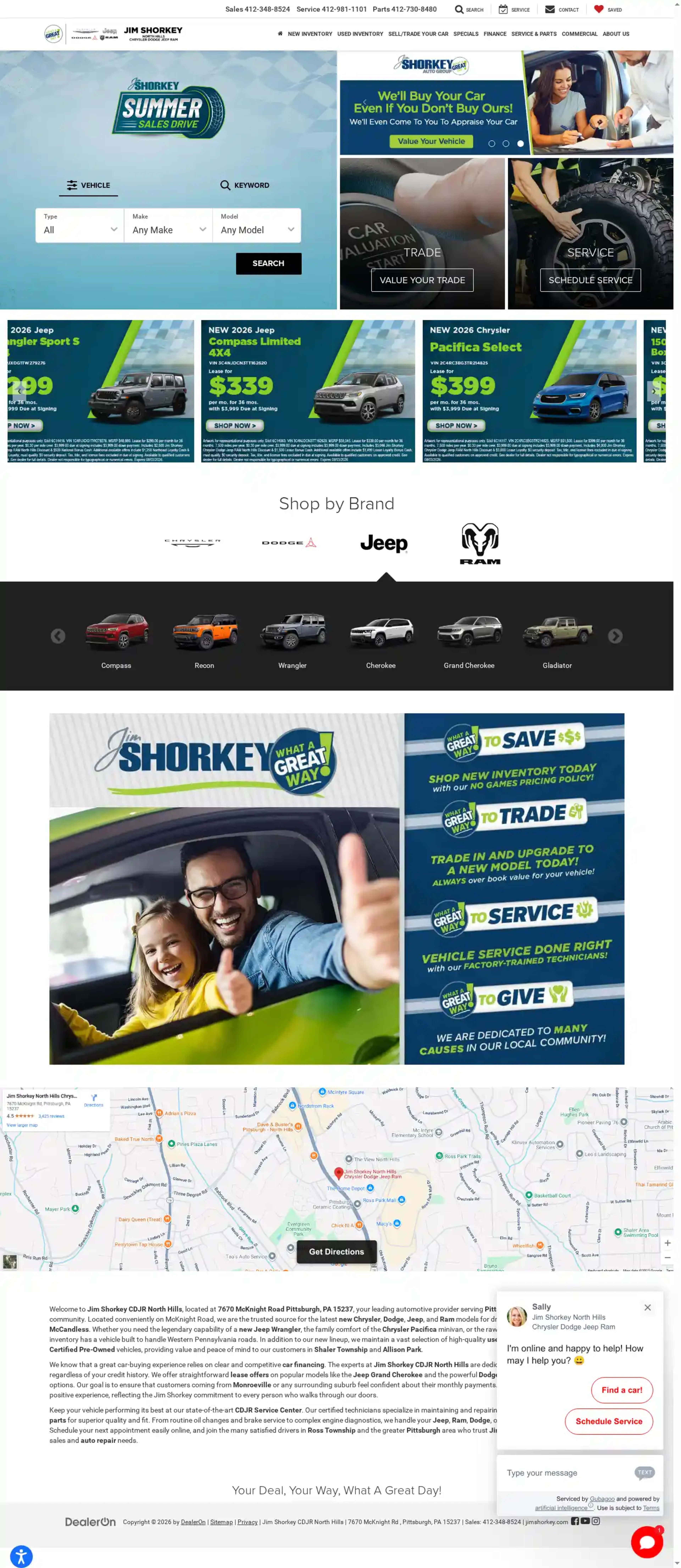 Screenshot of Jim Shorkey CDJR North Hills