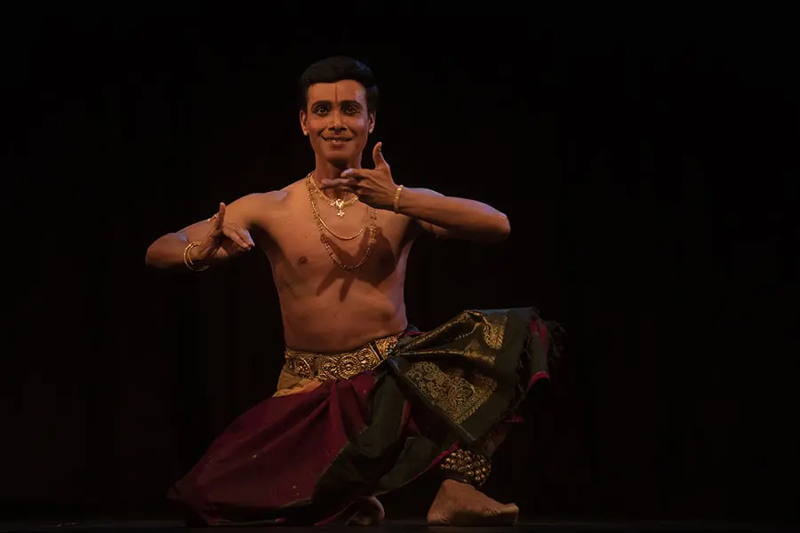 Seshadri Iyengar in a seated dance pose