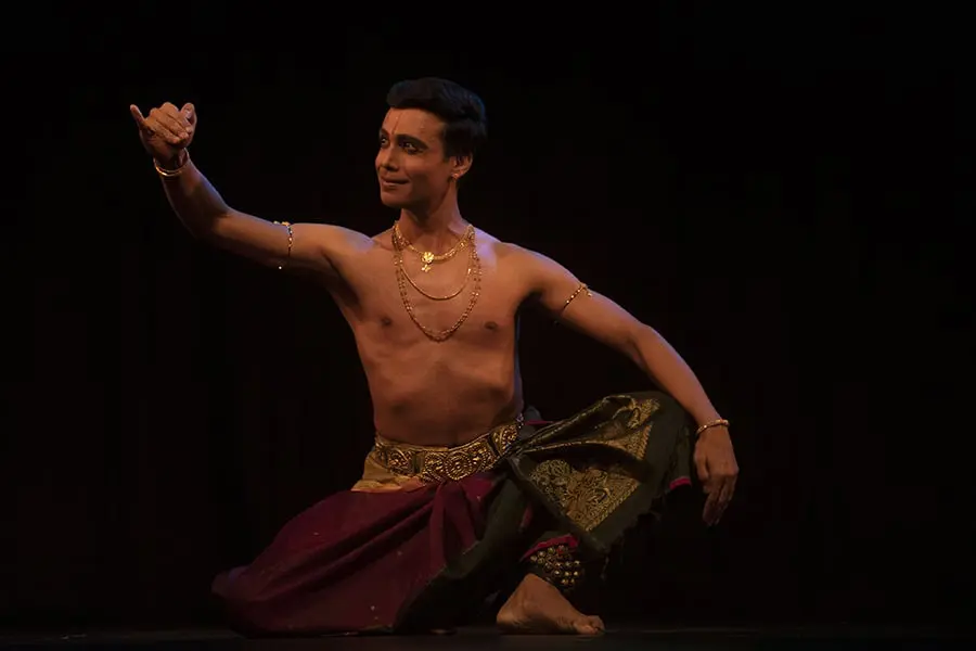 Seshadri Iyengar in a seated dance pose