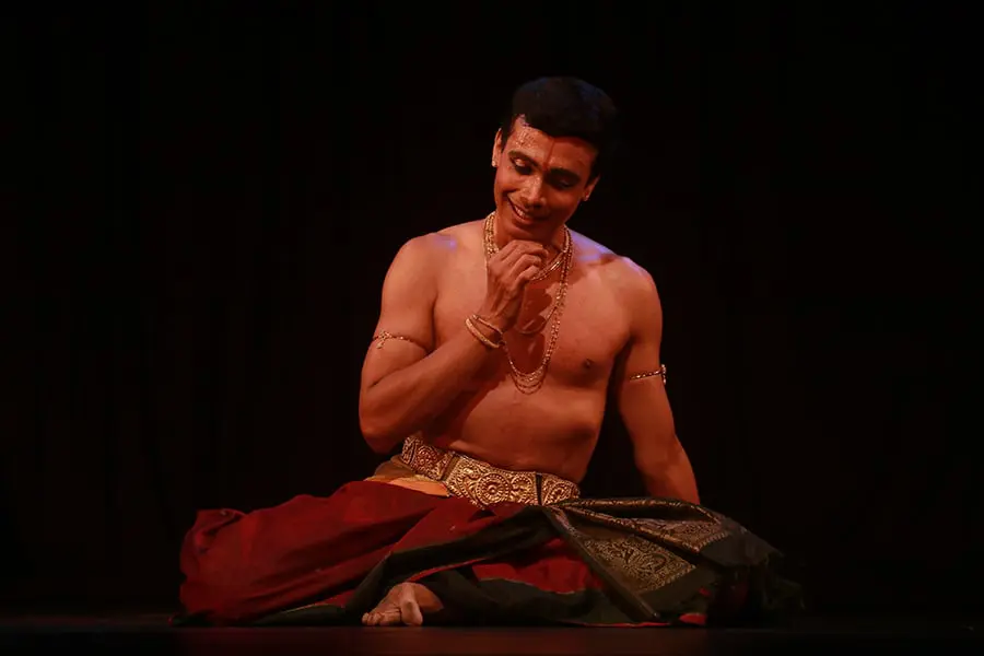 Seshadri Iyengar in a seated dance pose