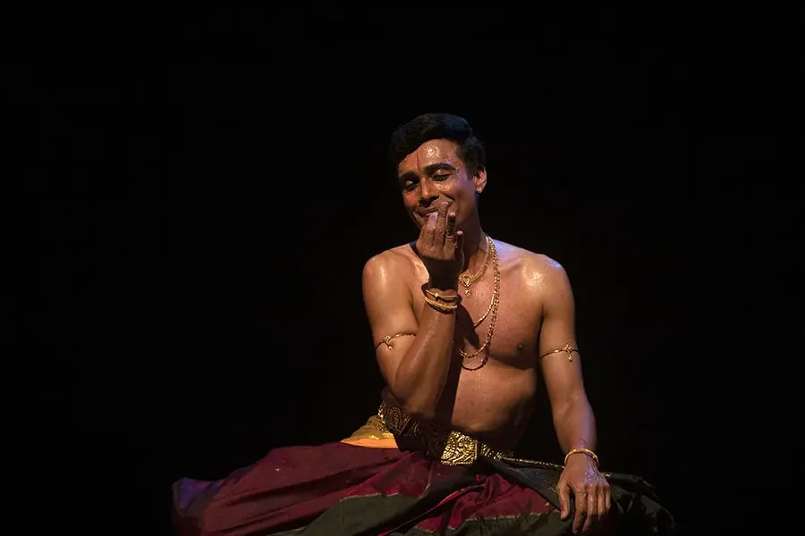 Seshadri Iyengar in a seated dance pose