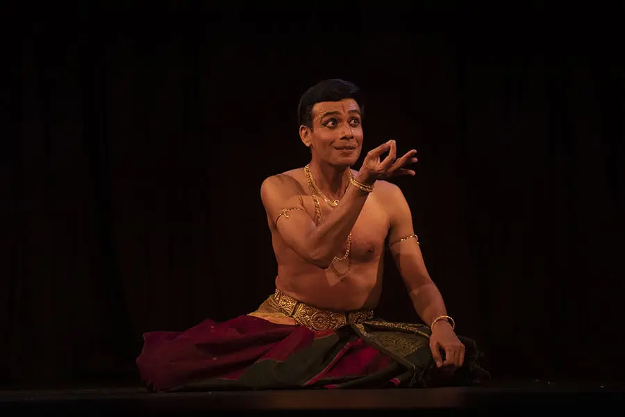 Seshadri Iyengar in a seated dance pose