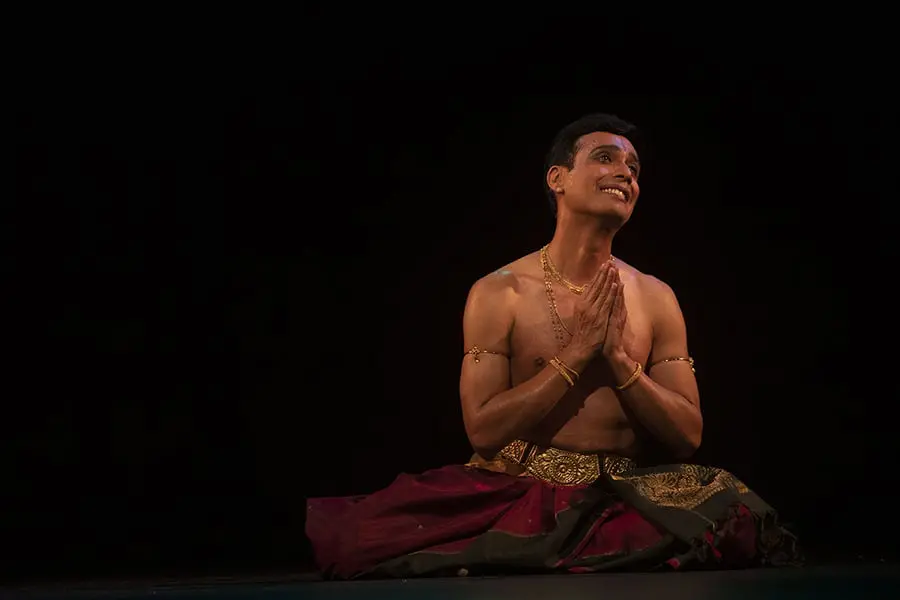 Seshadri Iyengar in a seated dance pose
