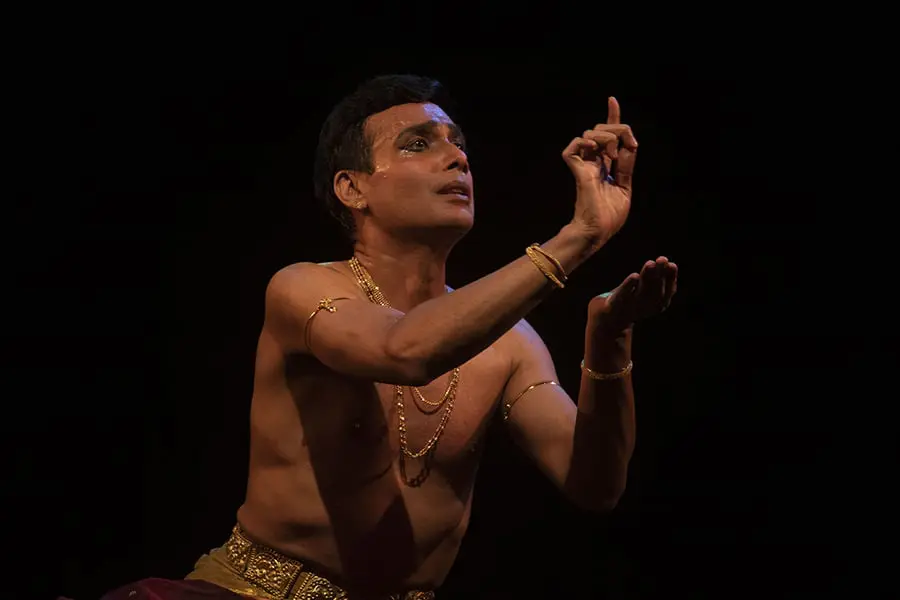 Seshadri Iyengar in a seated dance pose