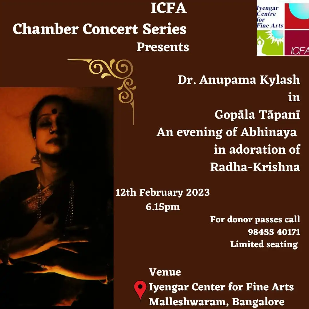 ICFA Presents The Peacock Prince, Director, Designer, Performer: Anuradha Venkataraman, Playwright: V Balakrishnan, Flyer