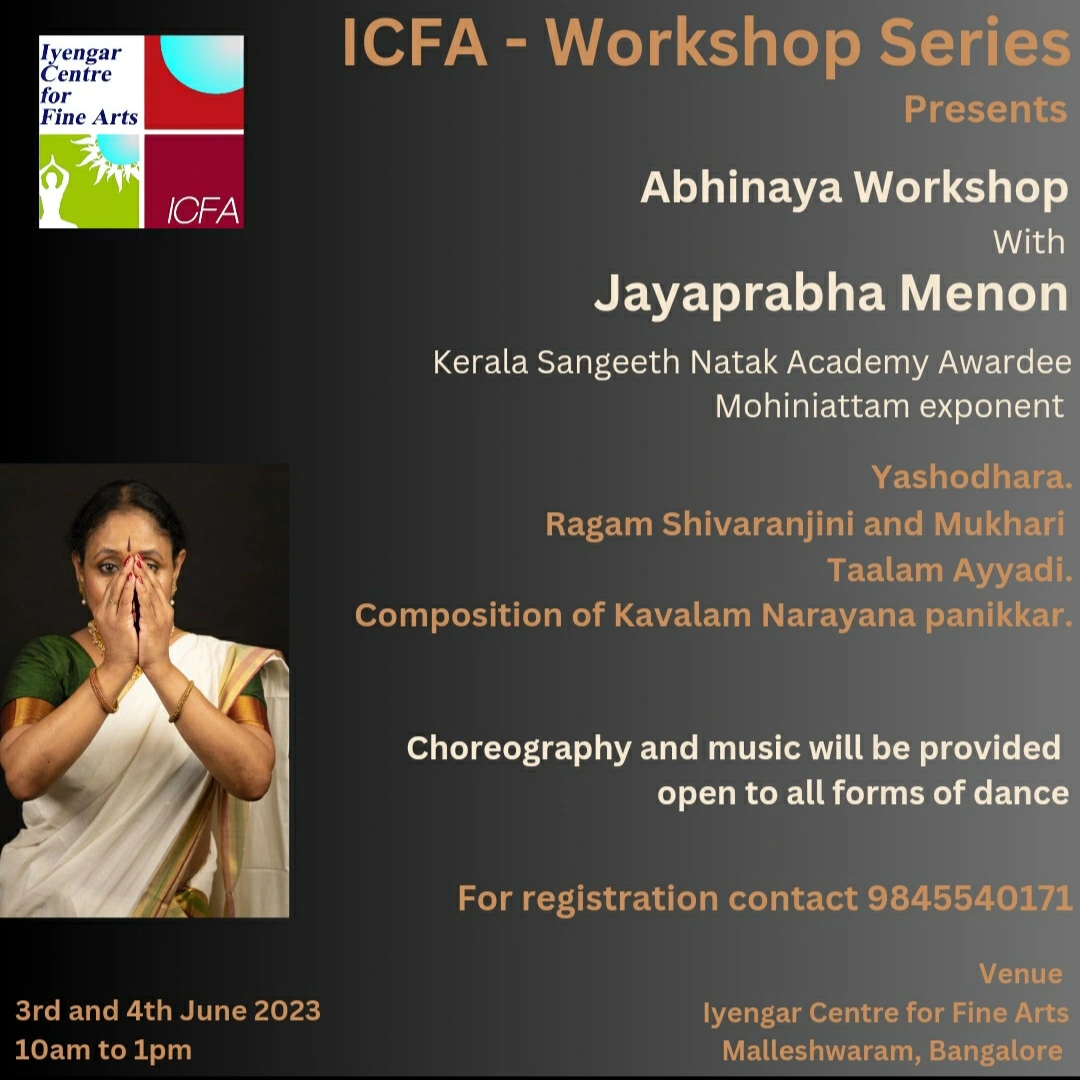 Abhinaya Workshop with Jayaprabha Menon, Flyer